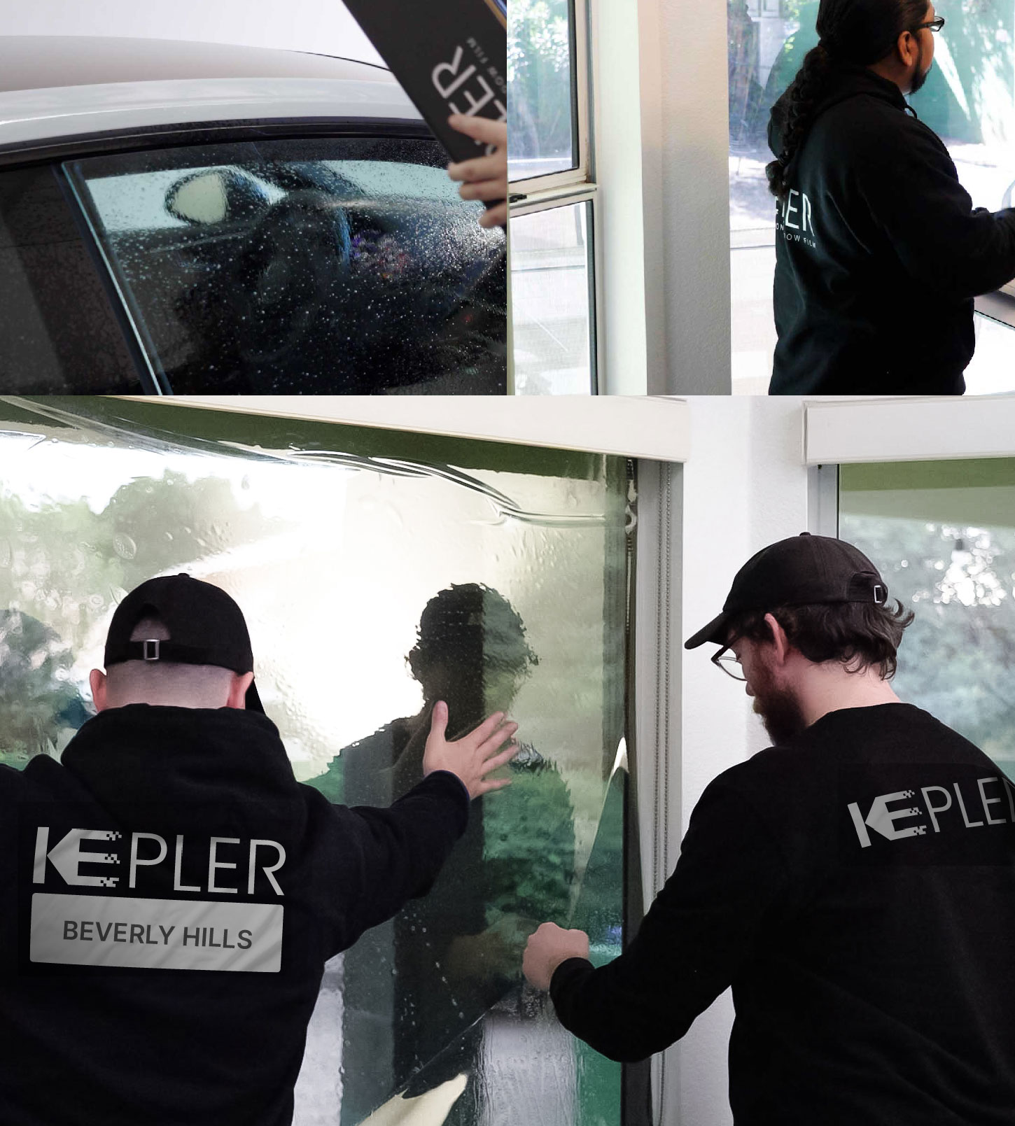 Kepler Technician Fitting Advanced Window Tint to Home in Beverly Hills
