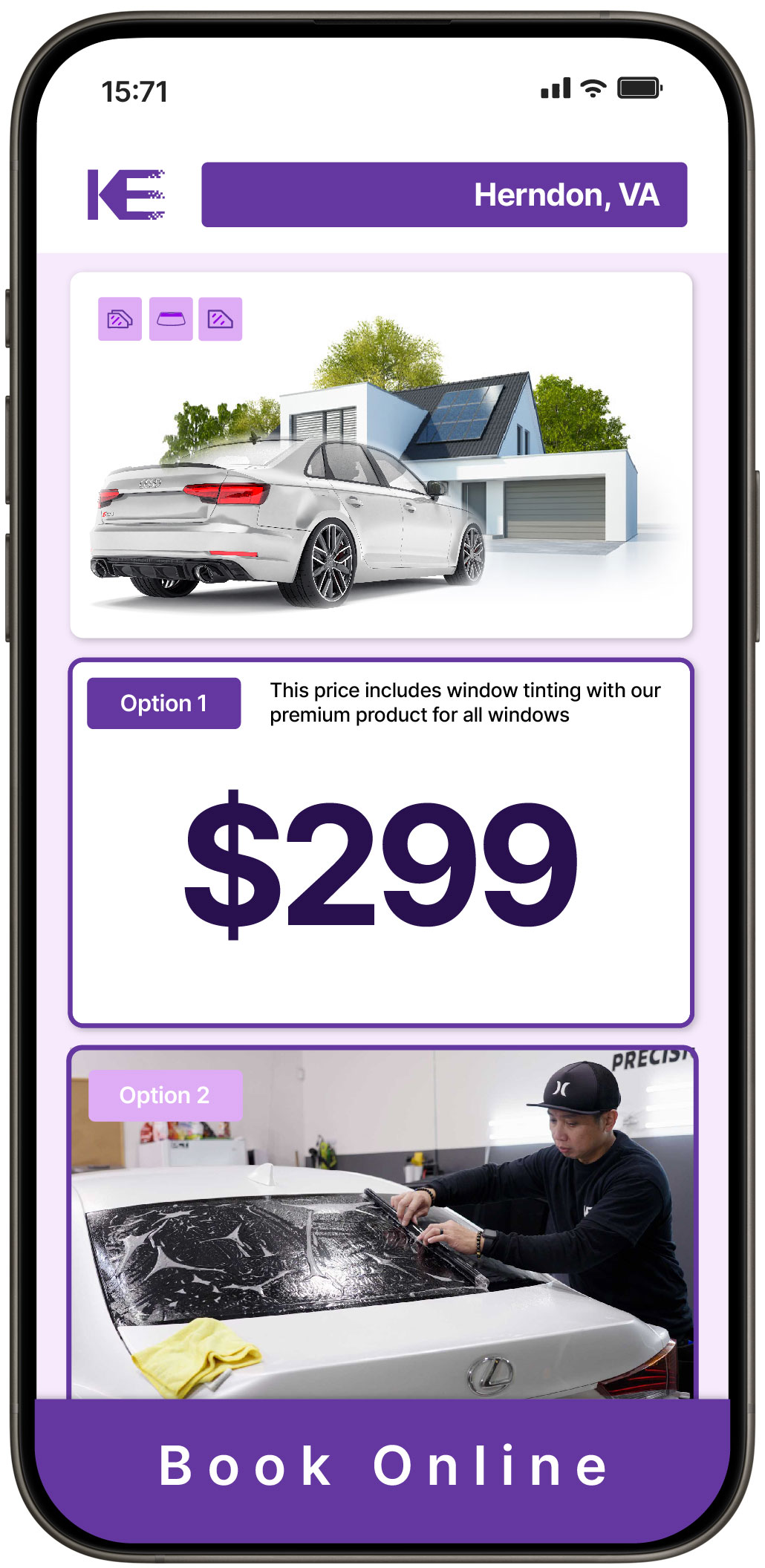 View Competitive Tesla Window Tinting Rates in Front Royal, Virginia