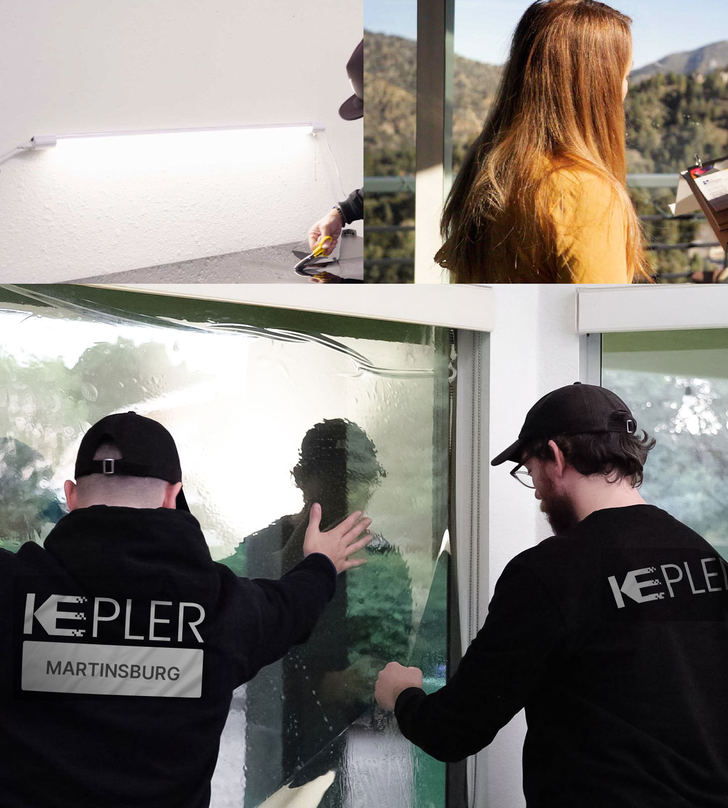 Kepler Technician Fitting Ceramic Window Tint to Home in Martinsburg