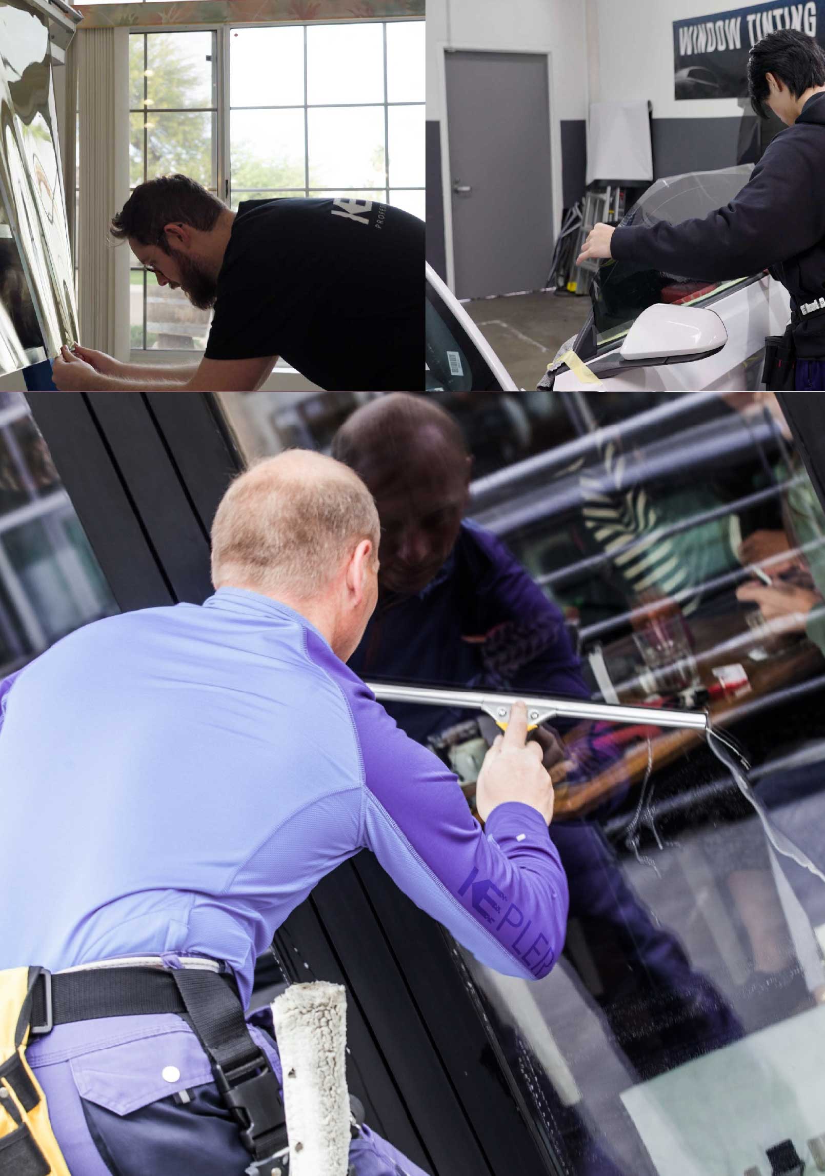 Kepler Expert Applying Anti-Graffiti Window Film to a Port Washington Shop Front