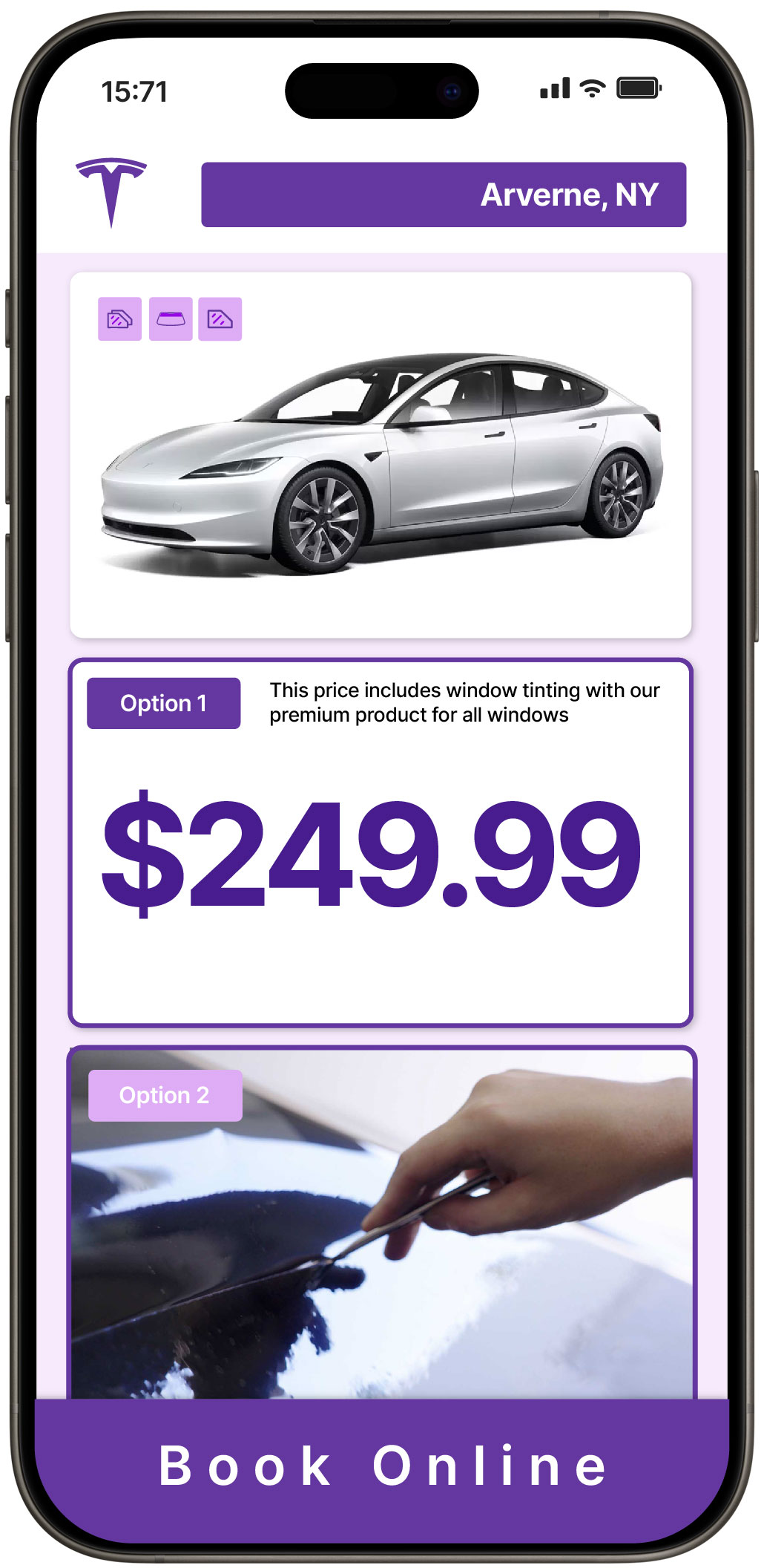 View Affordable Tesla Window Tinting Prices in Arverne, New York