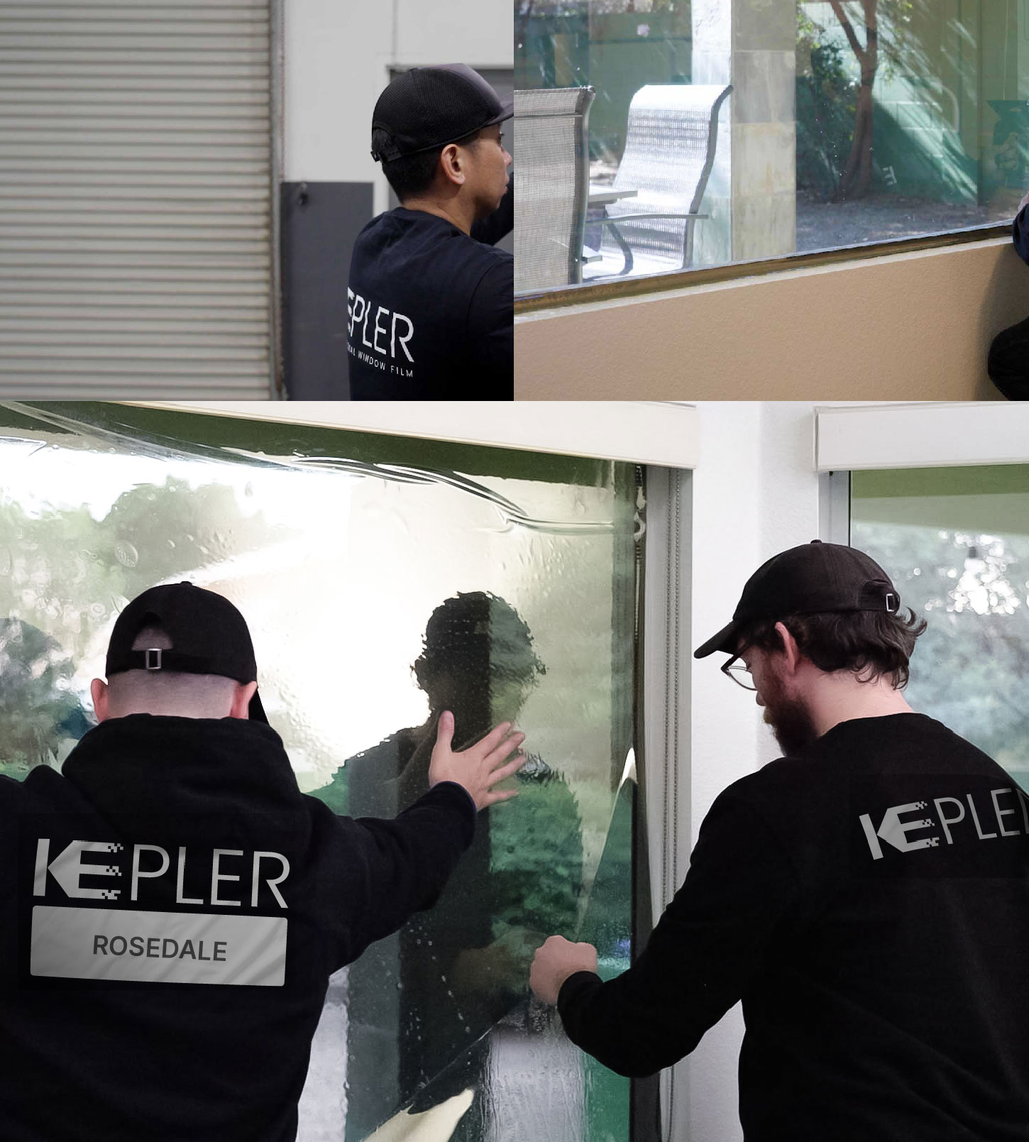 Expert Technician Applying High-tech Window Tint to Home in Rosedale