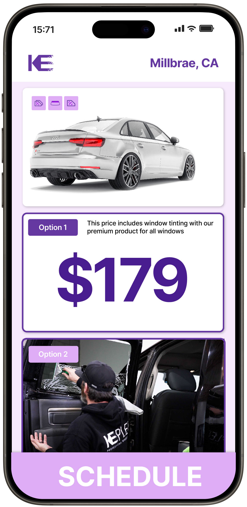 View Affordable Car Window Tinting Costs in Millbrae, California