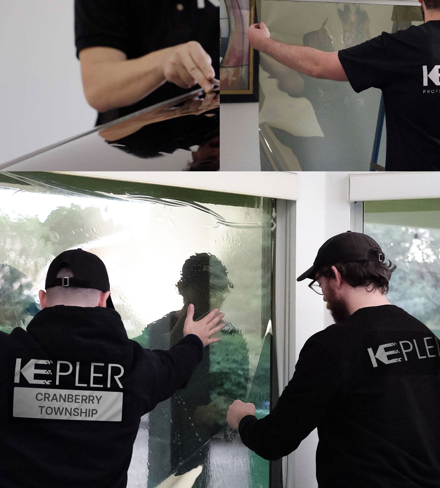 Kepler Technician Installing High-tech Window Tint to Home in Cranberry Township