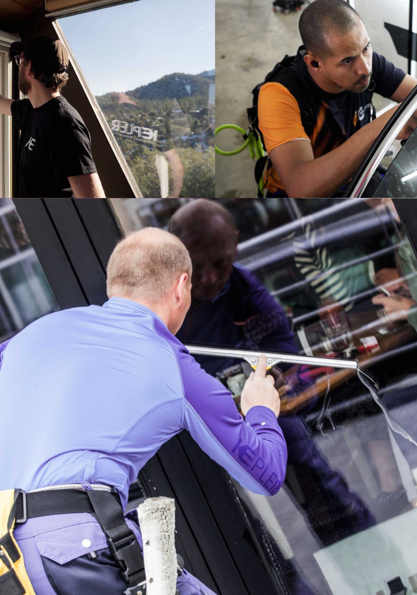 Kepler Skilled Applying Anti-Graffiti Window Film to a La Mirada Shop Front
