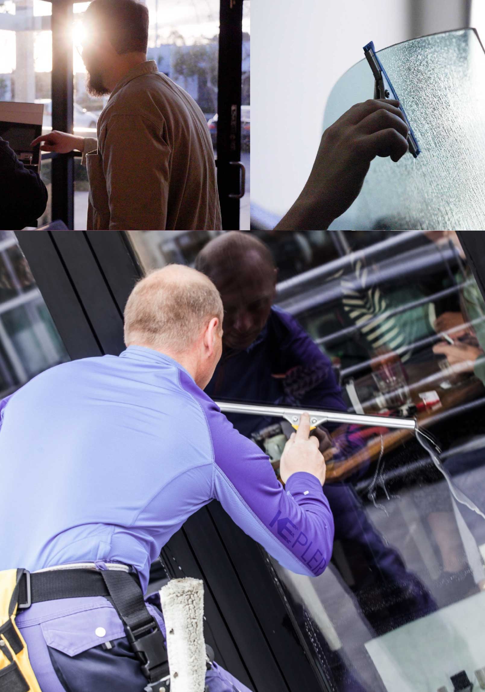 Kepler Professional Applying Anti-Graffiti Window Film to a La Verne Shop Front