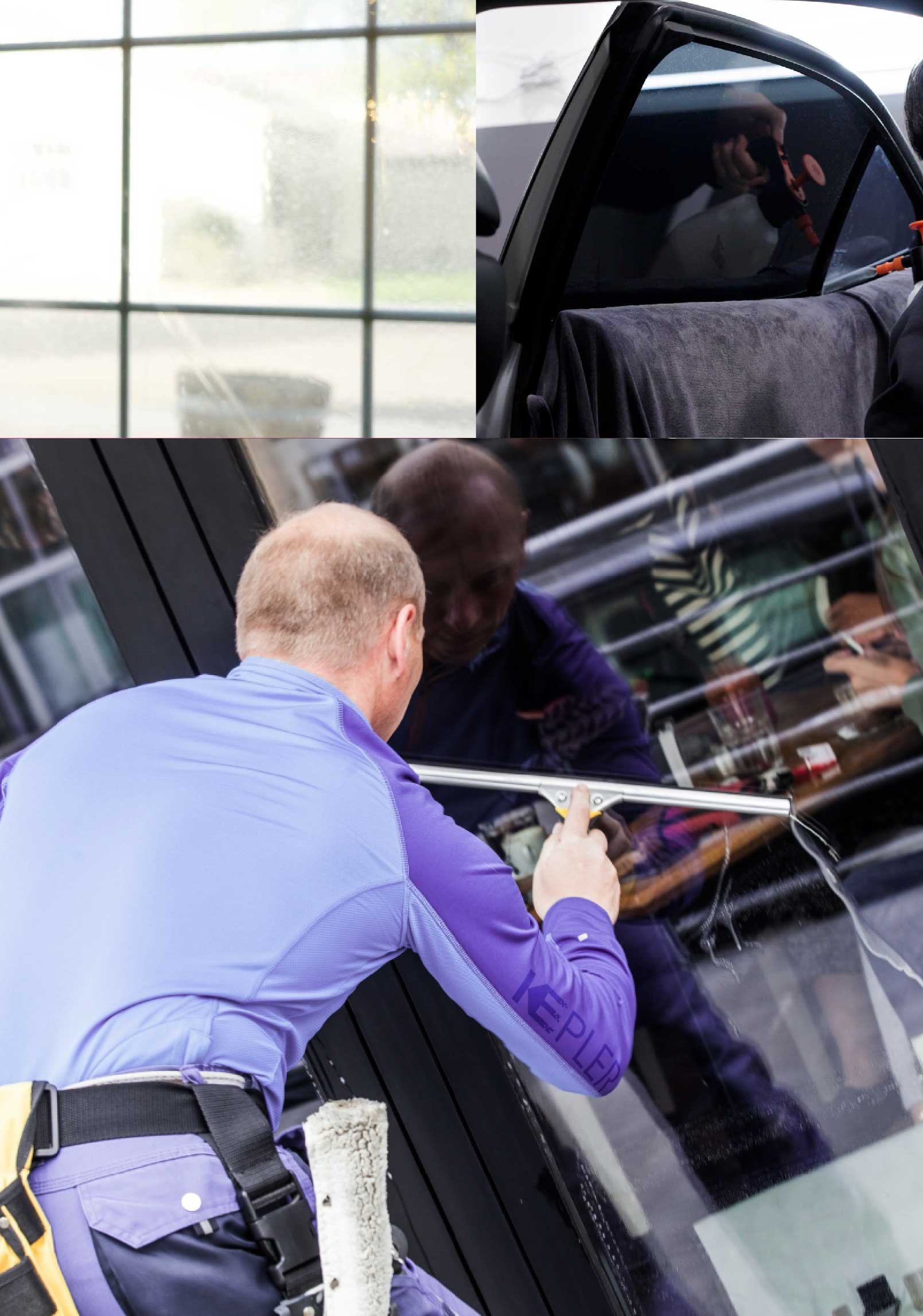 Kepler Expert Applying Anti-Graffiti Window Film to a Sarasota Shop Front