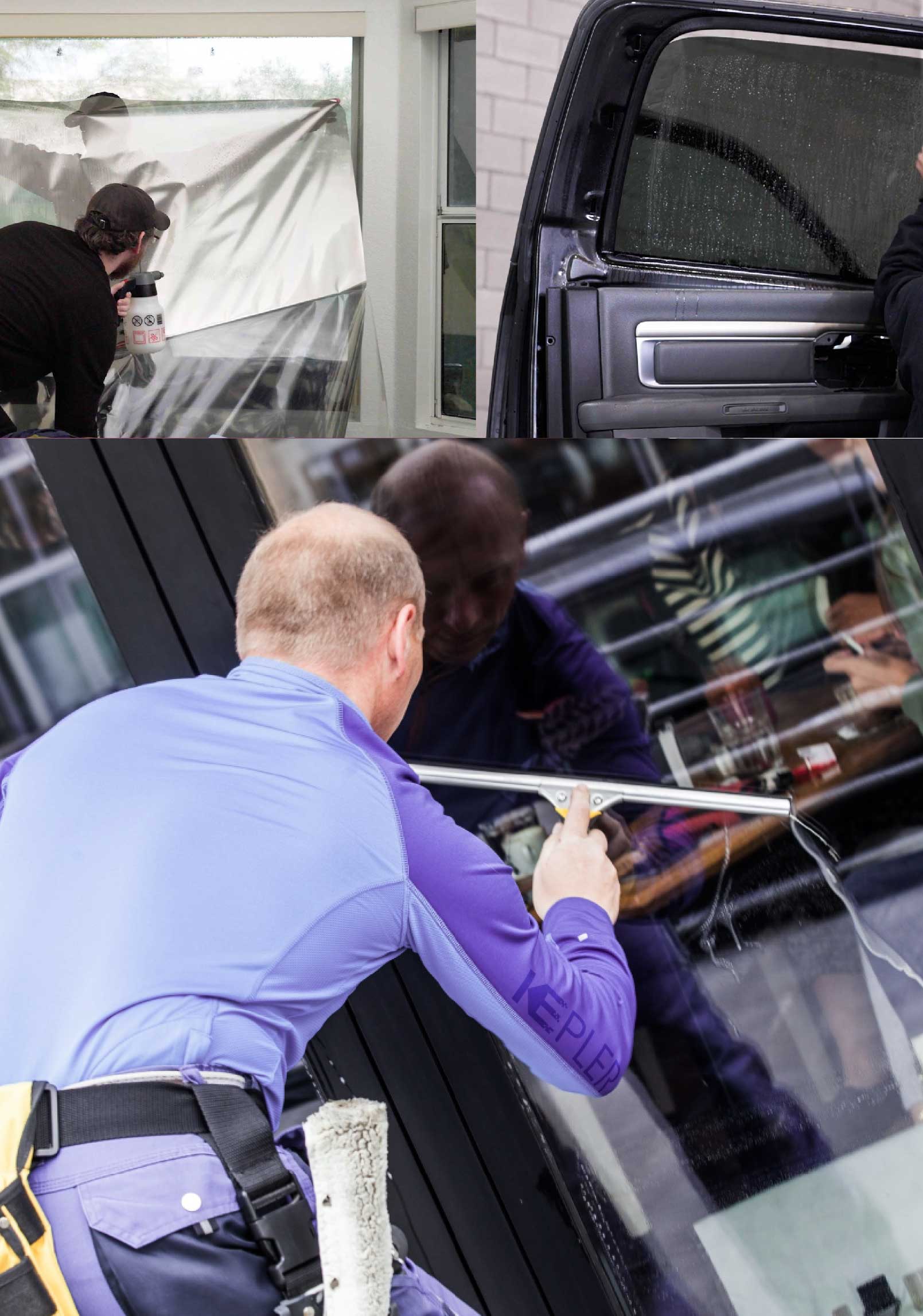 Kepler Expert Applying Anti-Graffiti Window Film to a Franklin Shop Front