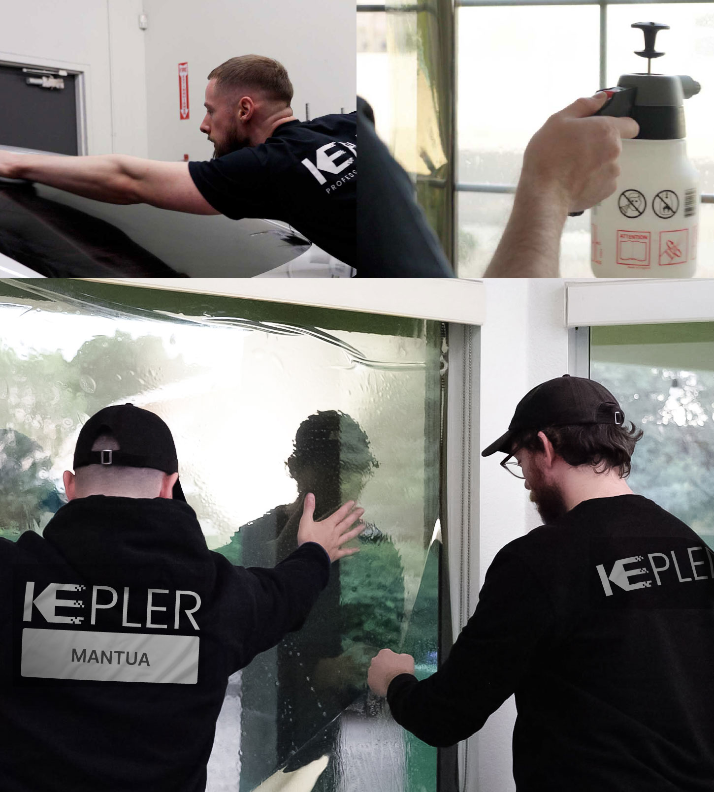 Kepler Technician Applying Advanced Window Tint to Home in Mantua