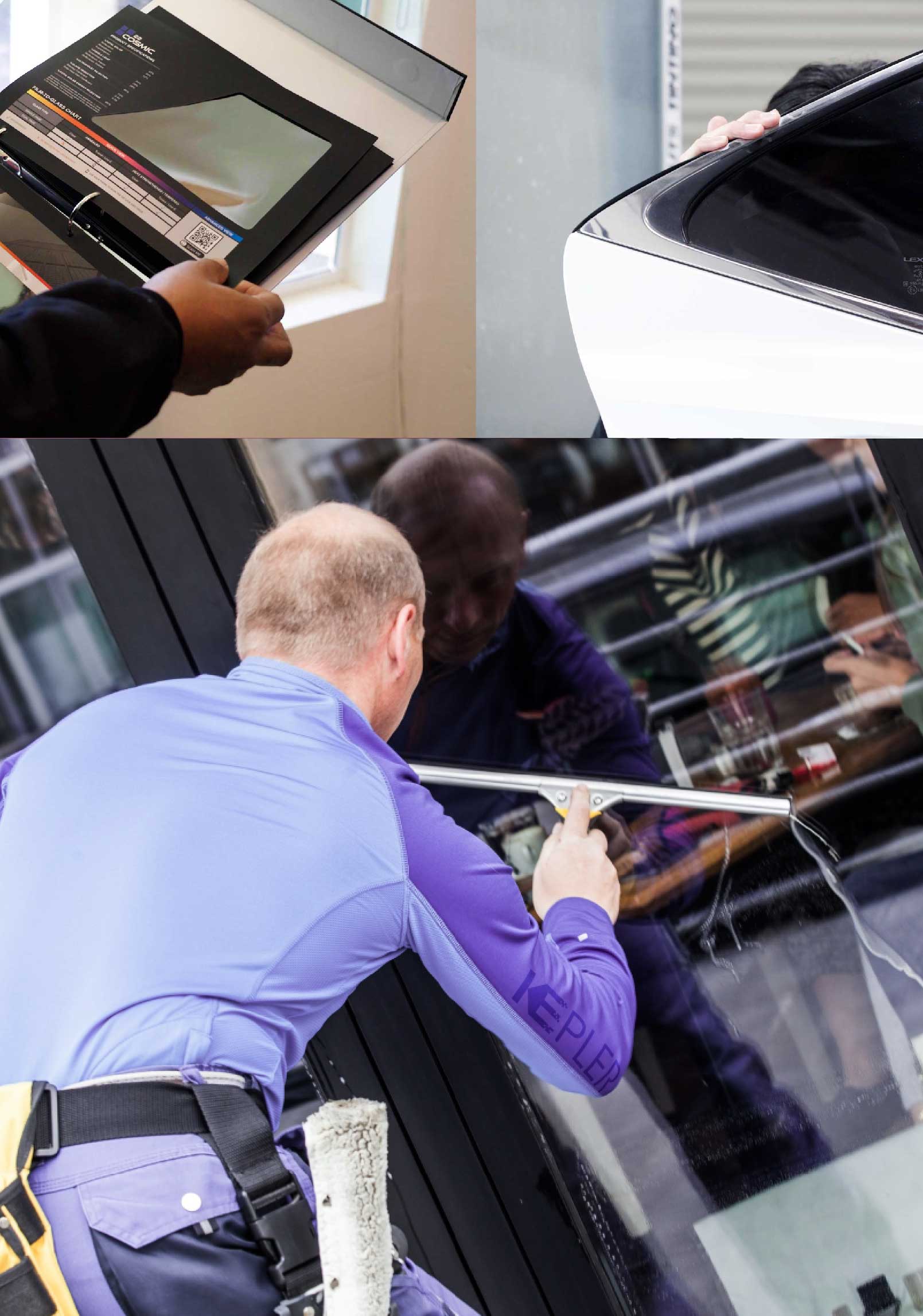 Kepler Skilled Applying Anti-Graffiti Window Film to a Rowland Heights Shop Front