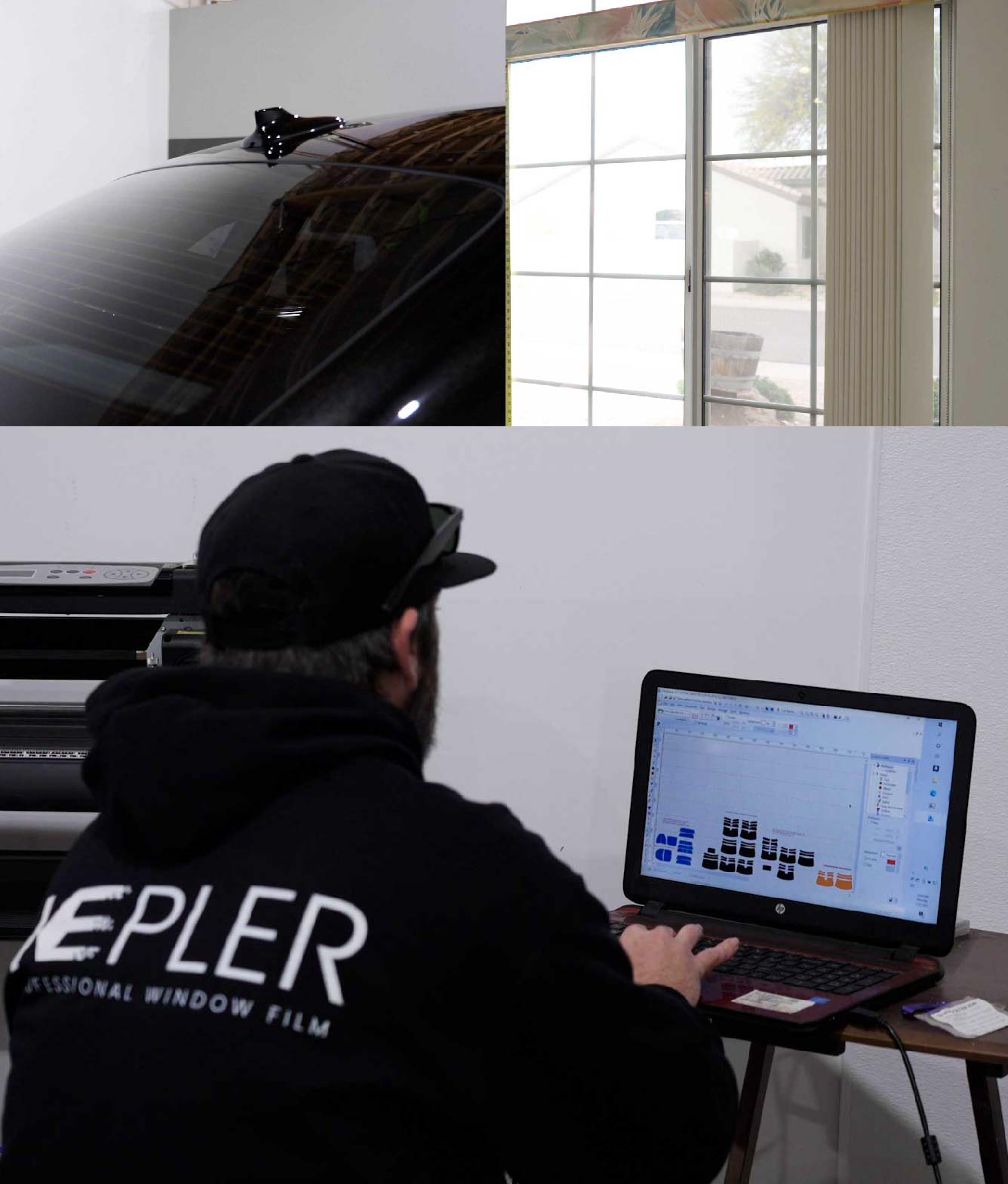 Ceramic Window Tinting Expert Cutting Film in Big Spring, Texas
