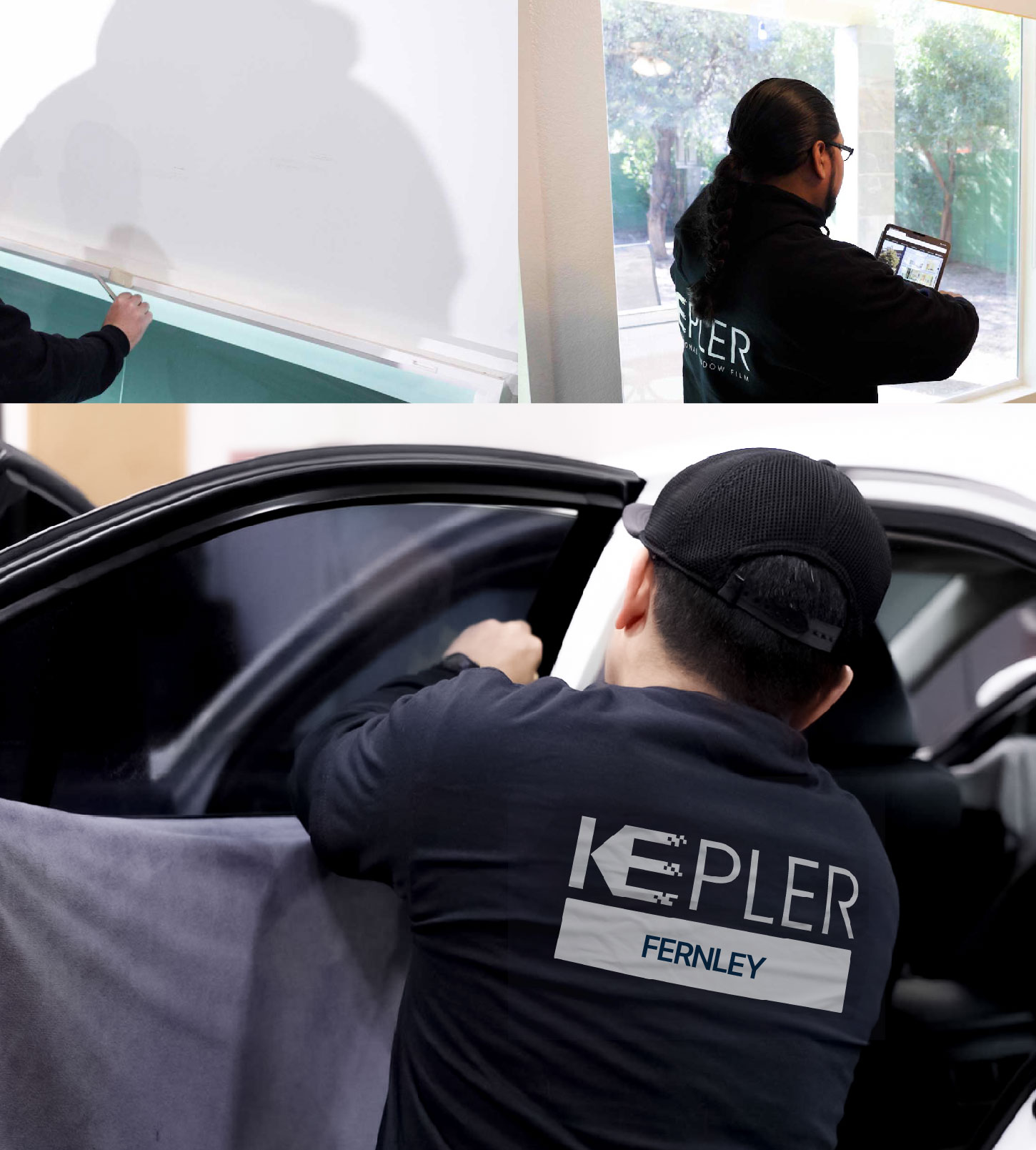 Automotive Window Tinting Expert Applying Film in Fernley, Nevada