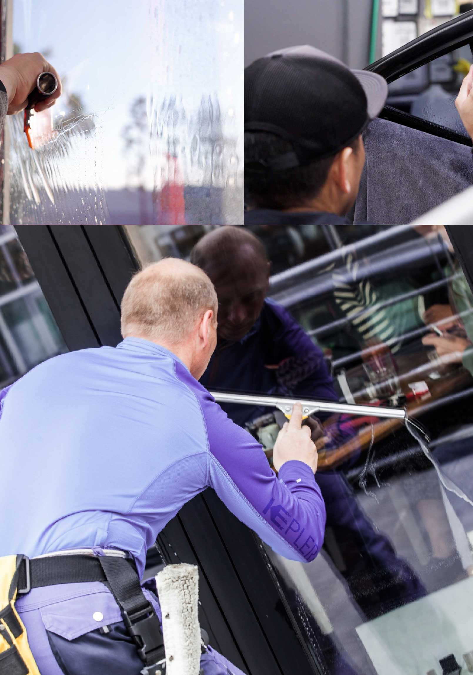 Kepler Expert Applying Anti-Graffiti Window Film to a Mount Laurel Shop Front