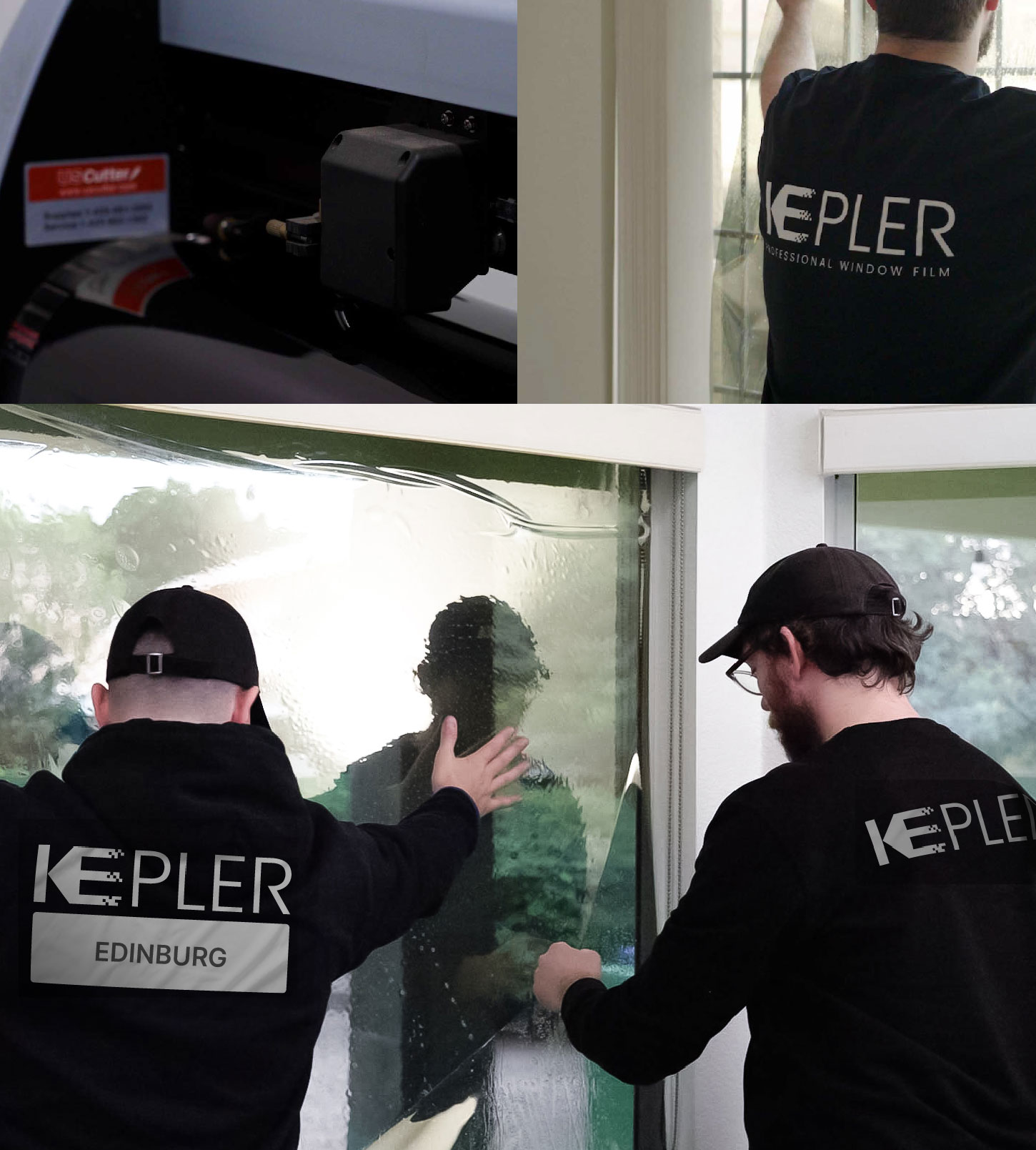 Expert Technician Installing Ceramic Window Tint to Home in Edinburg