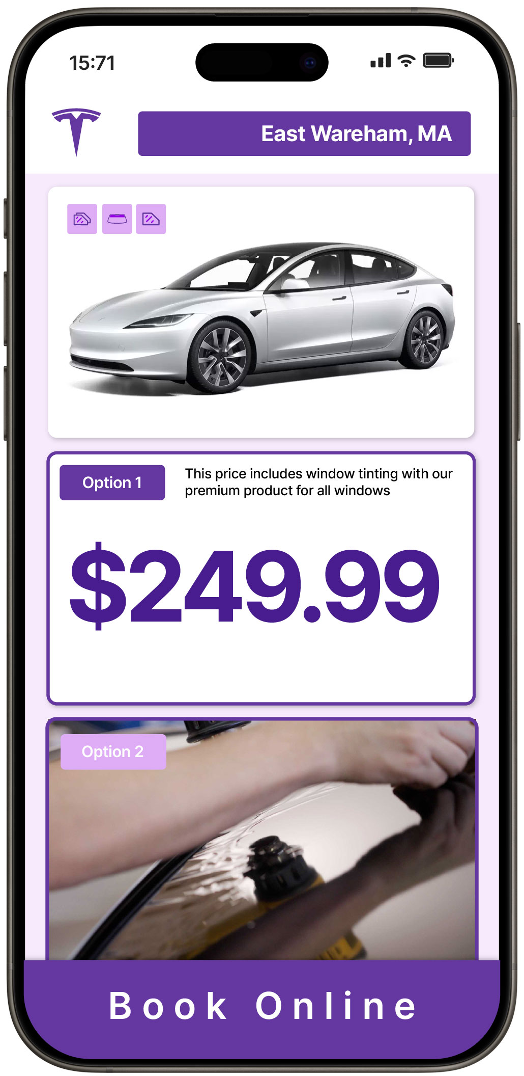 View Affordable Tesla Window Tinting Costs in East Wareham, Massachusetts