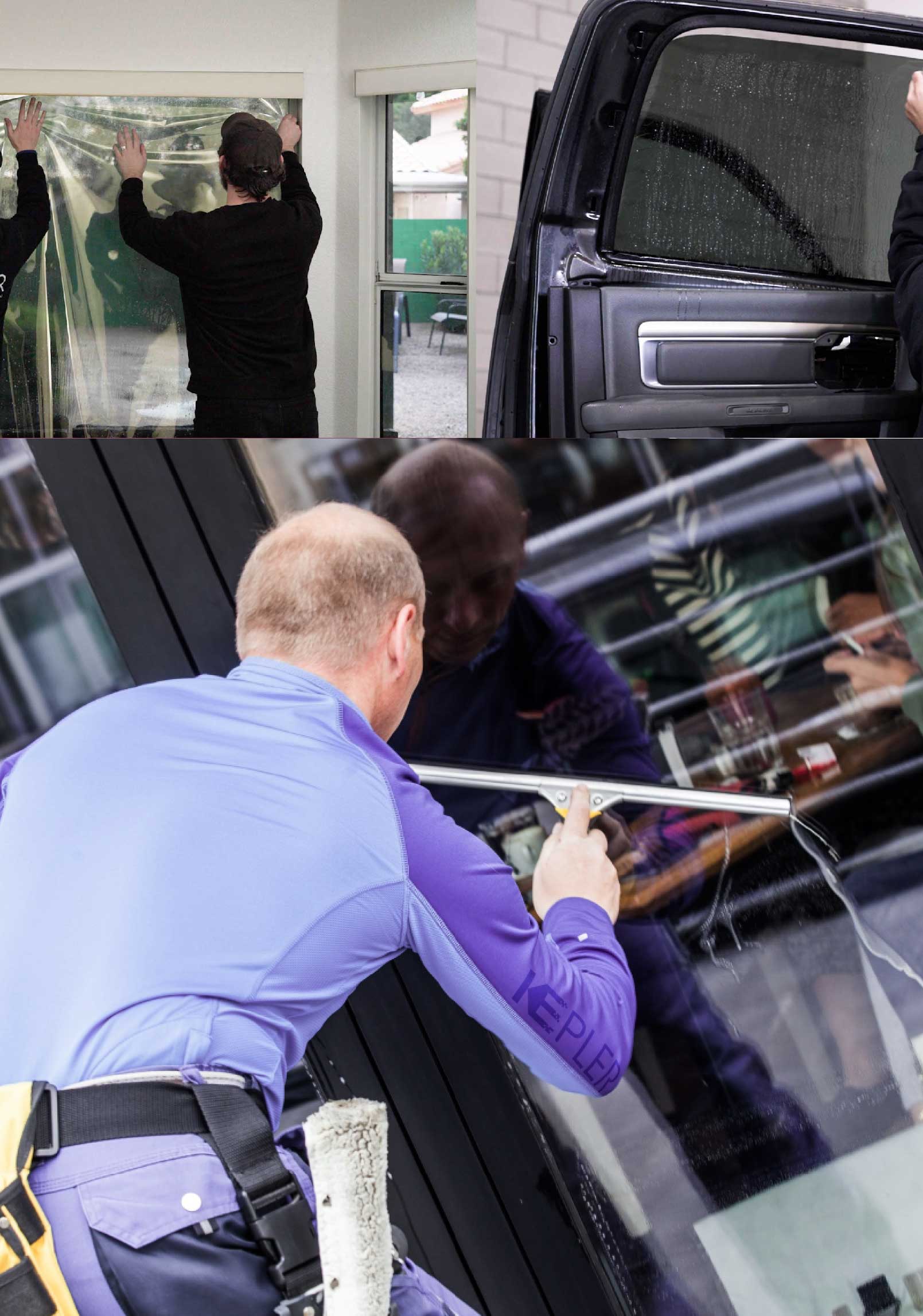 Kepler Skilled Applying Anti-Graffiti Window Film to a Owasso Shop Front