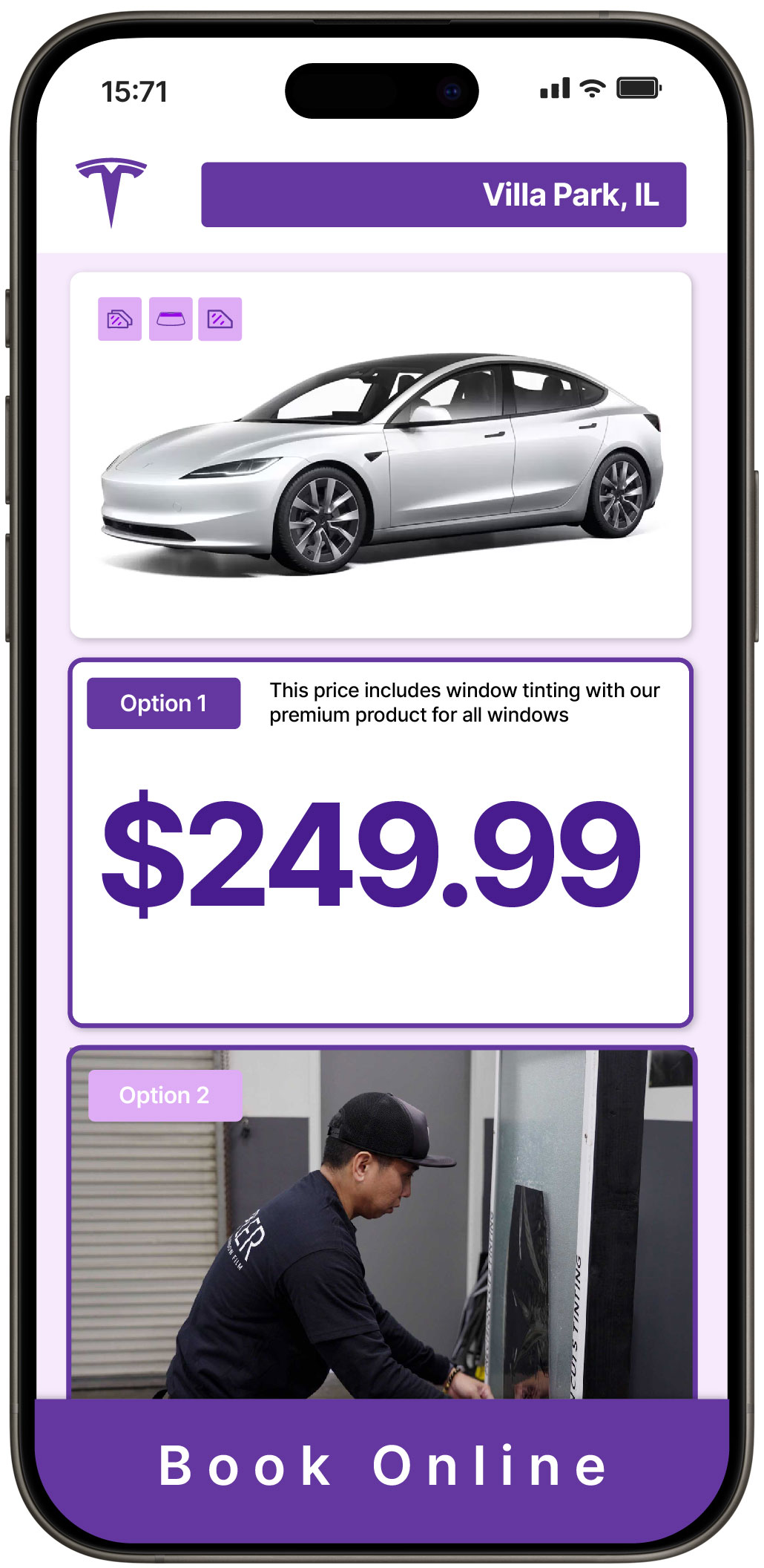 View Reasonable Tesla Window Tinting Costs in Deerfield, Illinois