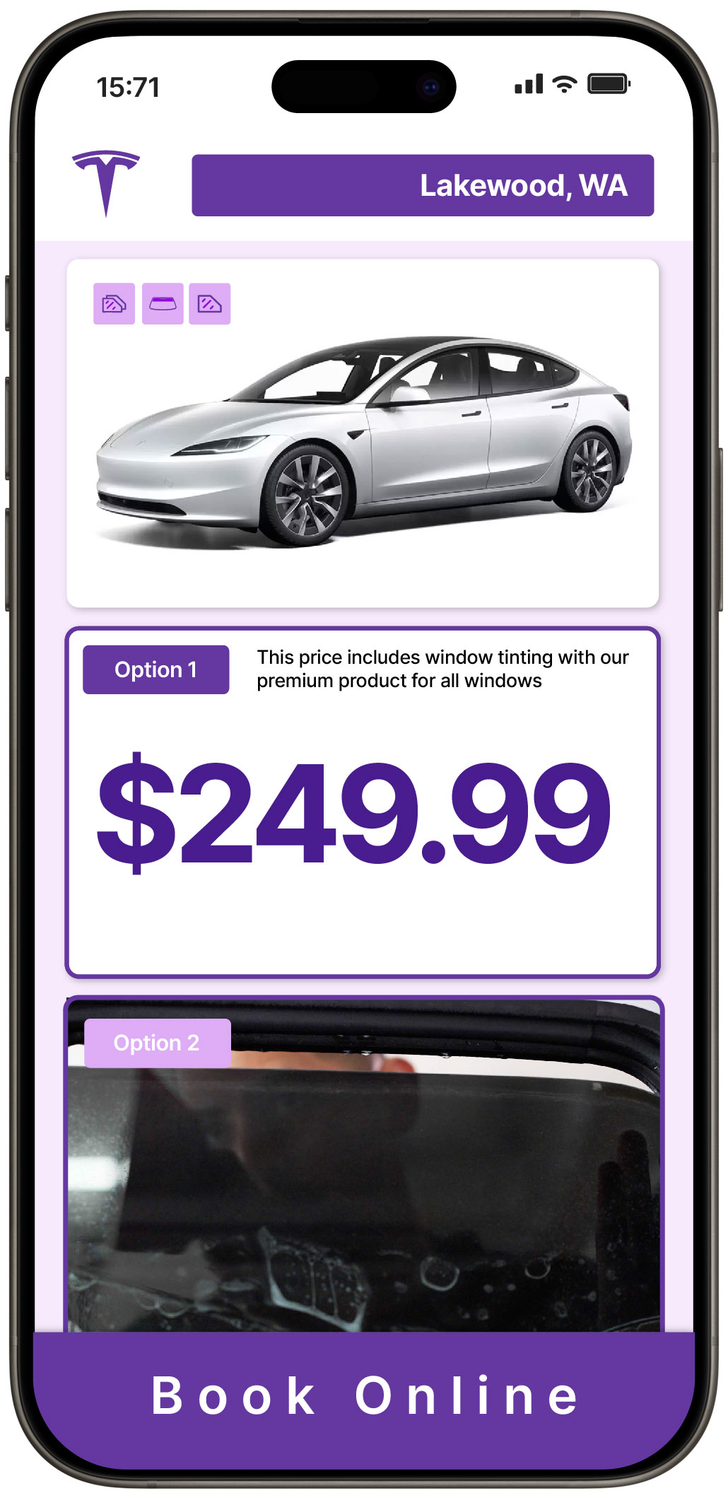 View Affordable Tesla Window Tinting Costs in Lakewood, Washington