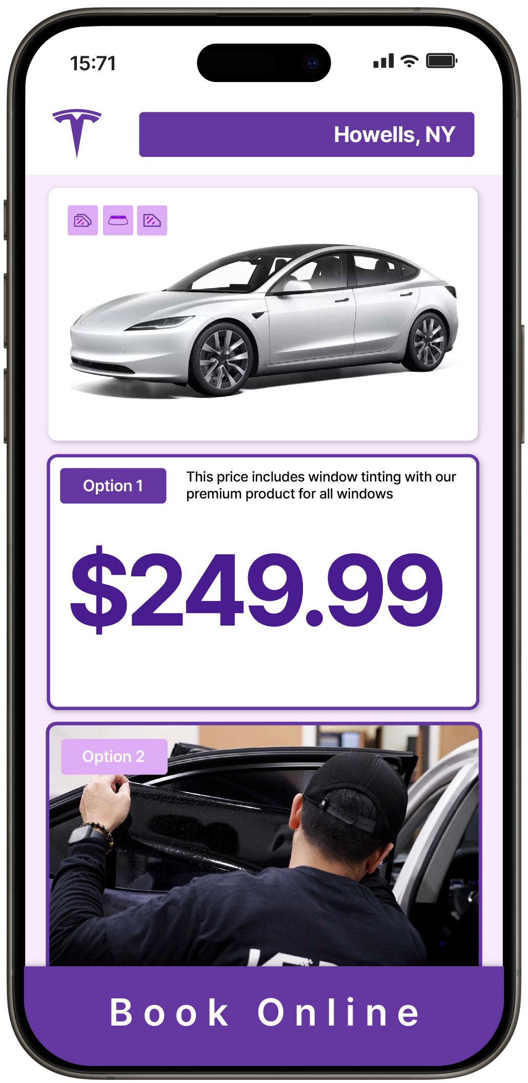 View Affordable Tesla Window Tinting Costs in Howells, New York