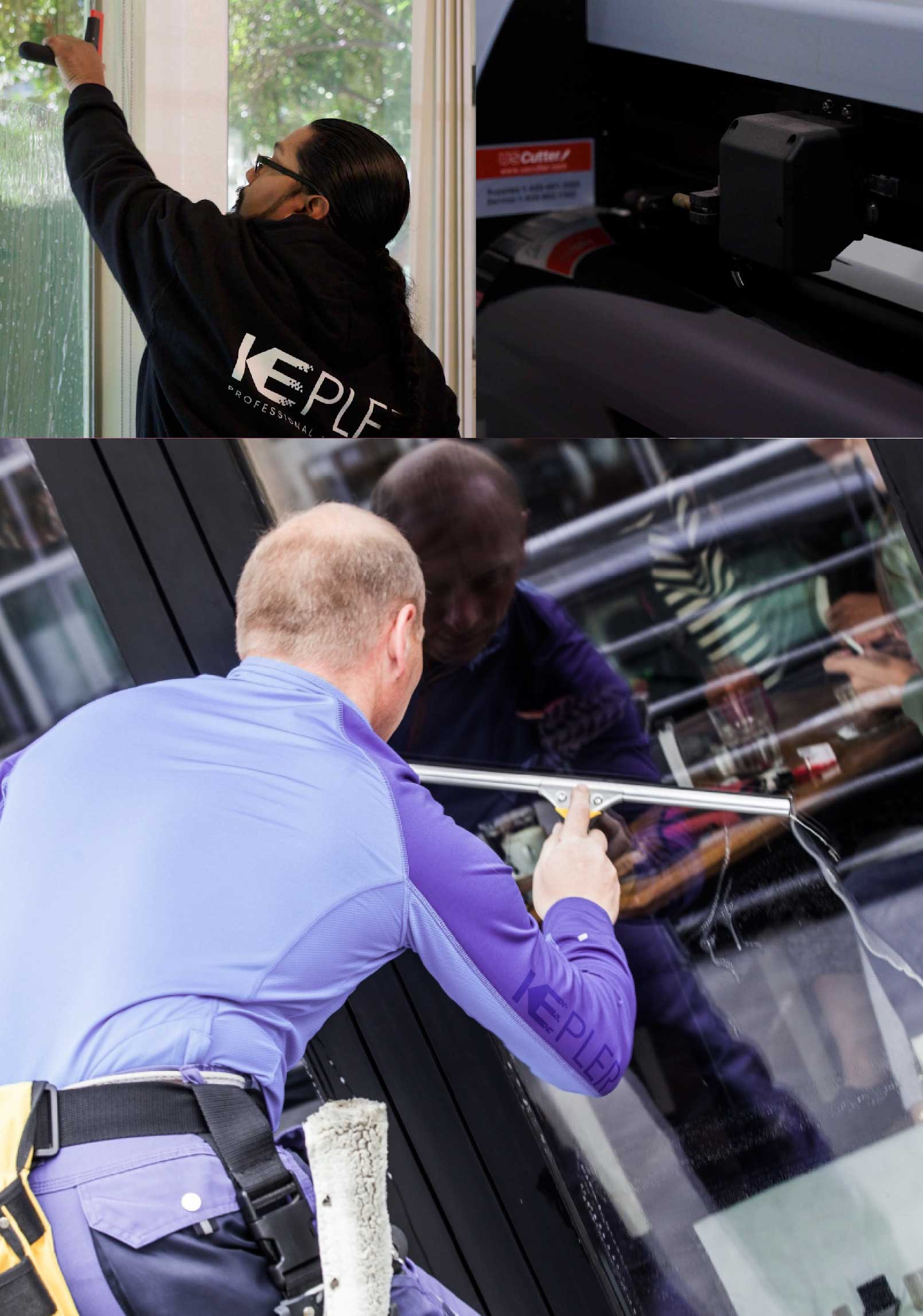 Kepler Skilled Applying Anti-Graffiti Window Film to a Gaithersburg Shop Front