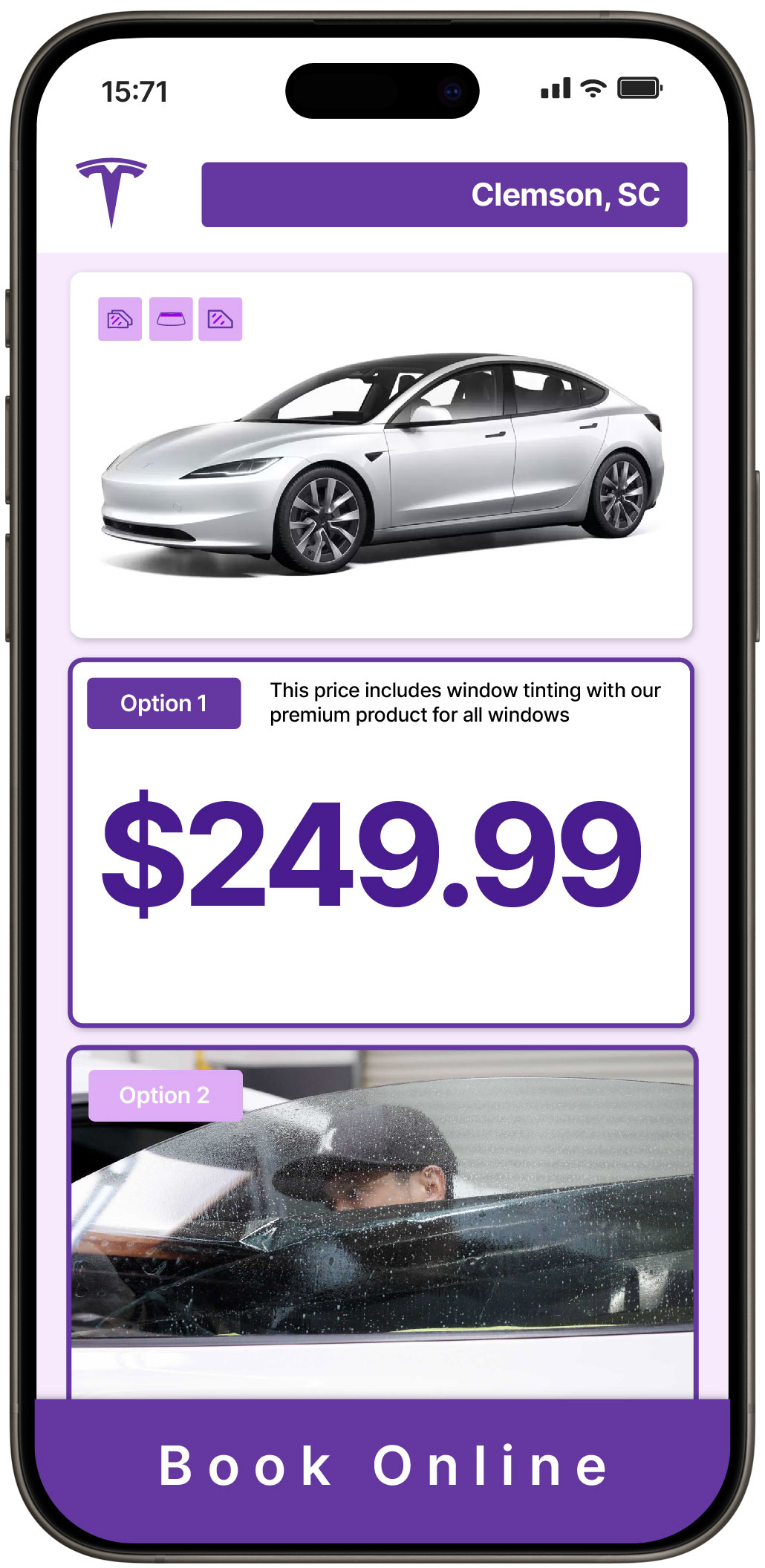 View Reasonable Tesla Window Tinting Rates in Clemson, South Carolina