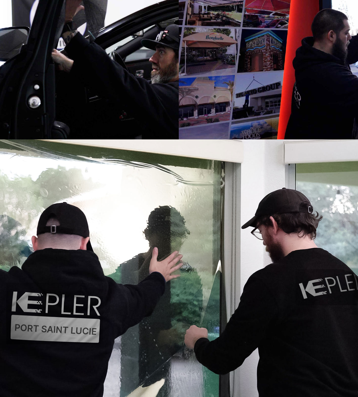Expert Technician Applying Ceramic Window Tint to Home in Port Saint Lucie