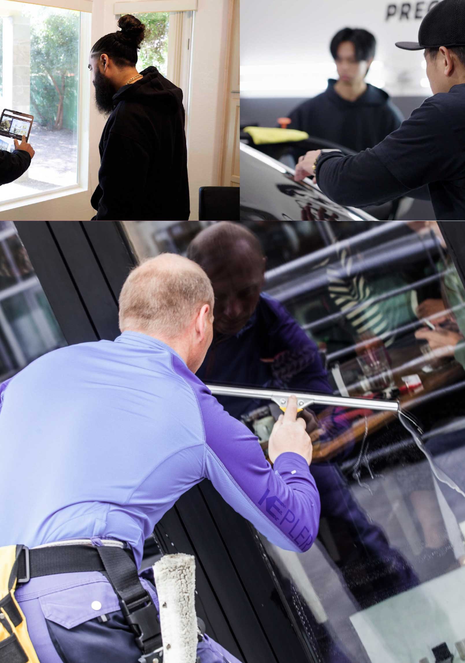 Kepler Skilled Applying Anti-Graffiti Window Film to a Lodi Shop Front