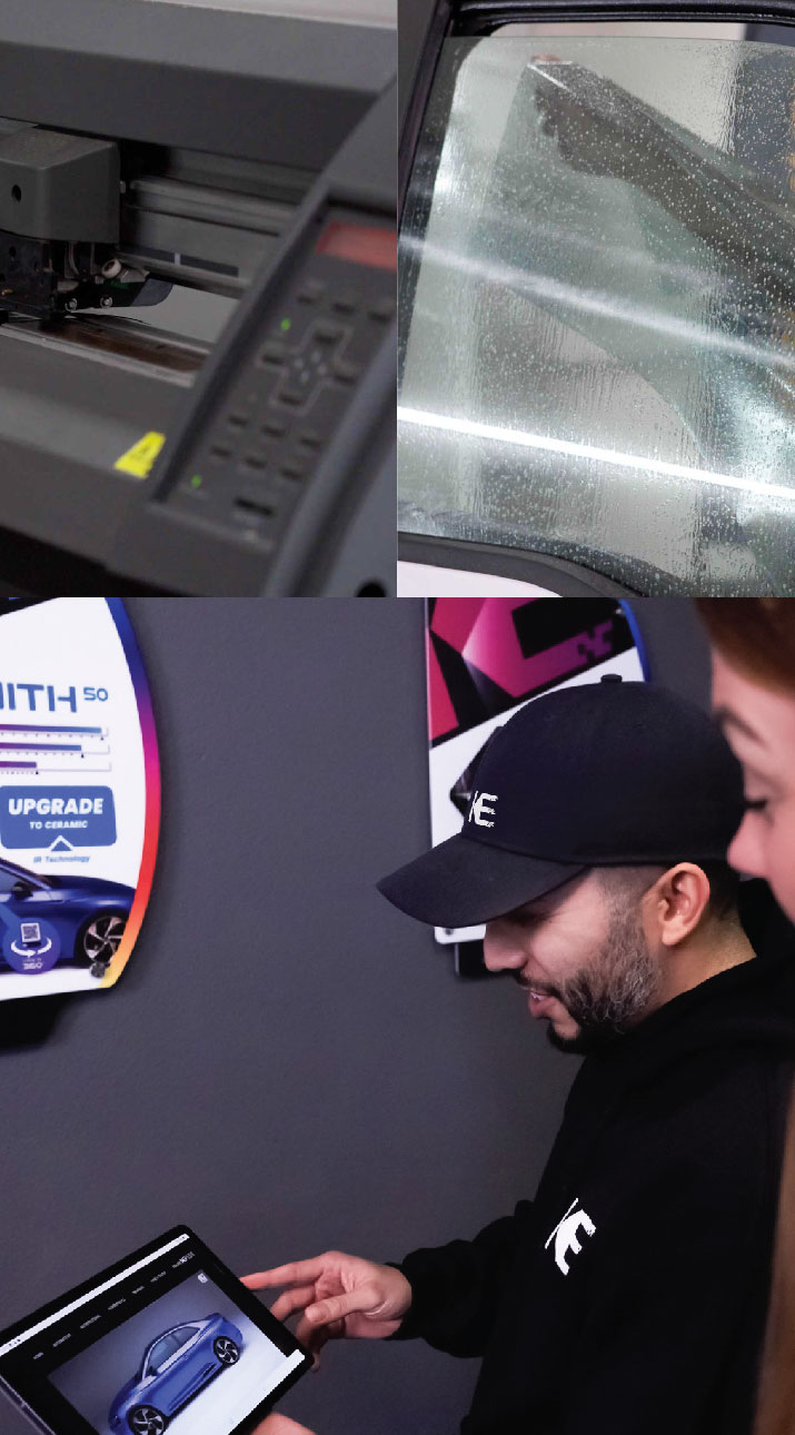 Kepler Dealer Showing Car Window Film Options to Customer in Charleston, West Virginia