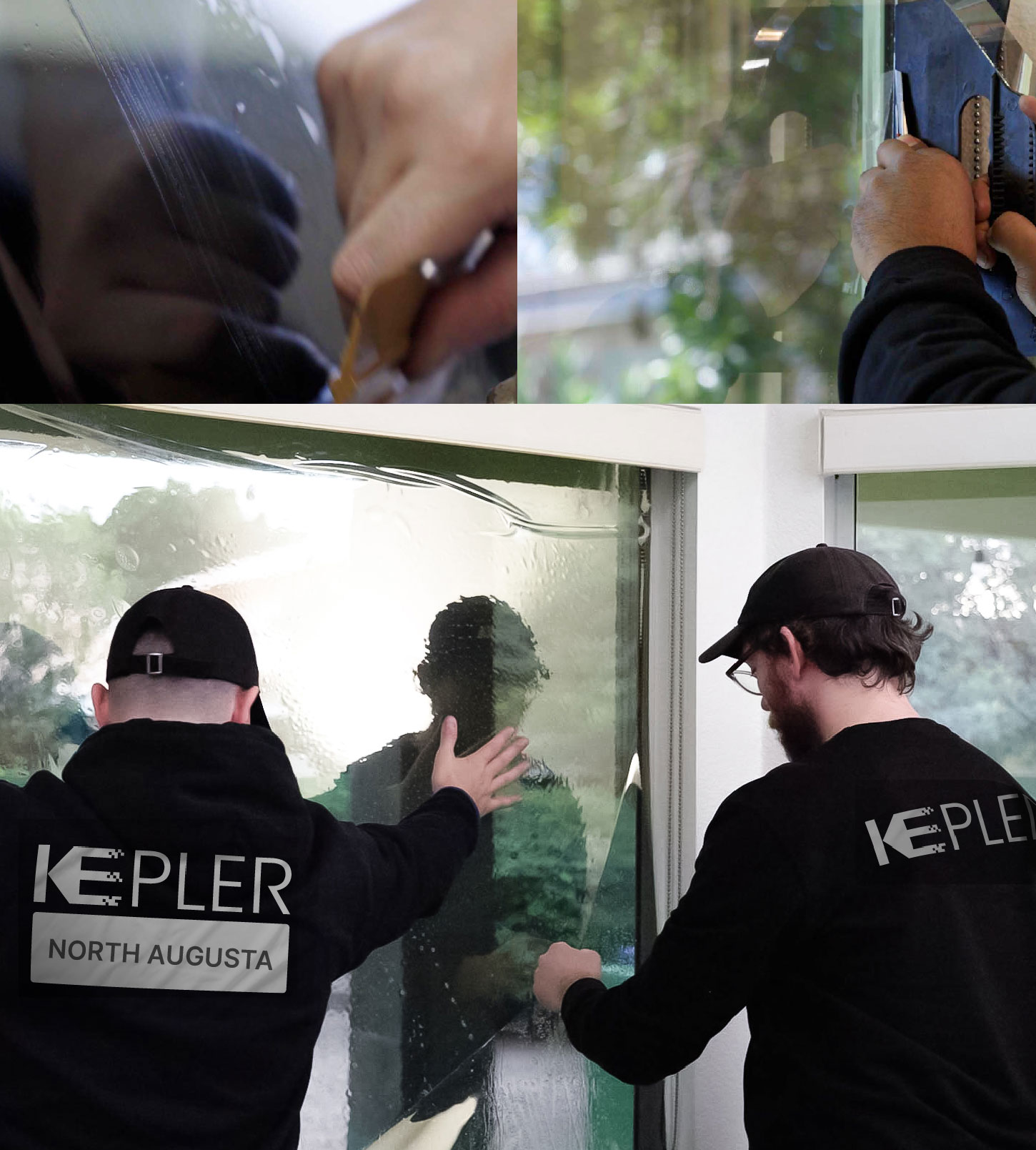 Kepler Technician Fitting Advanced Window Tint to Home in North Augusta