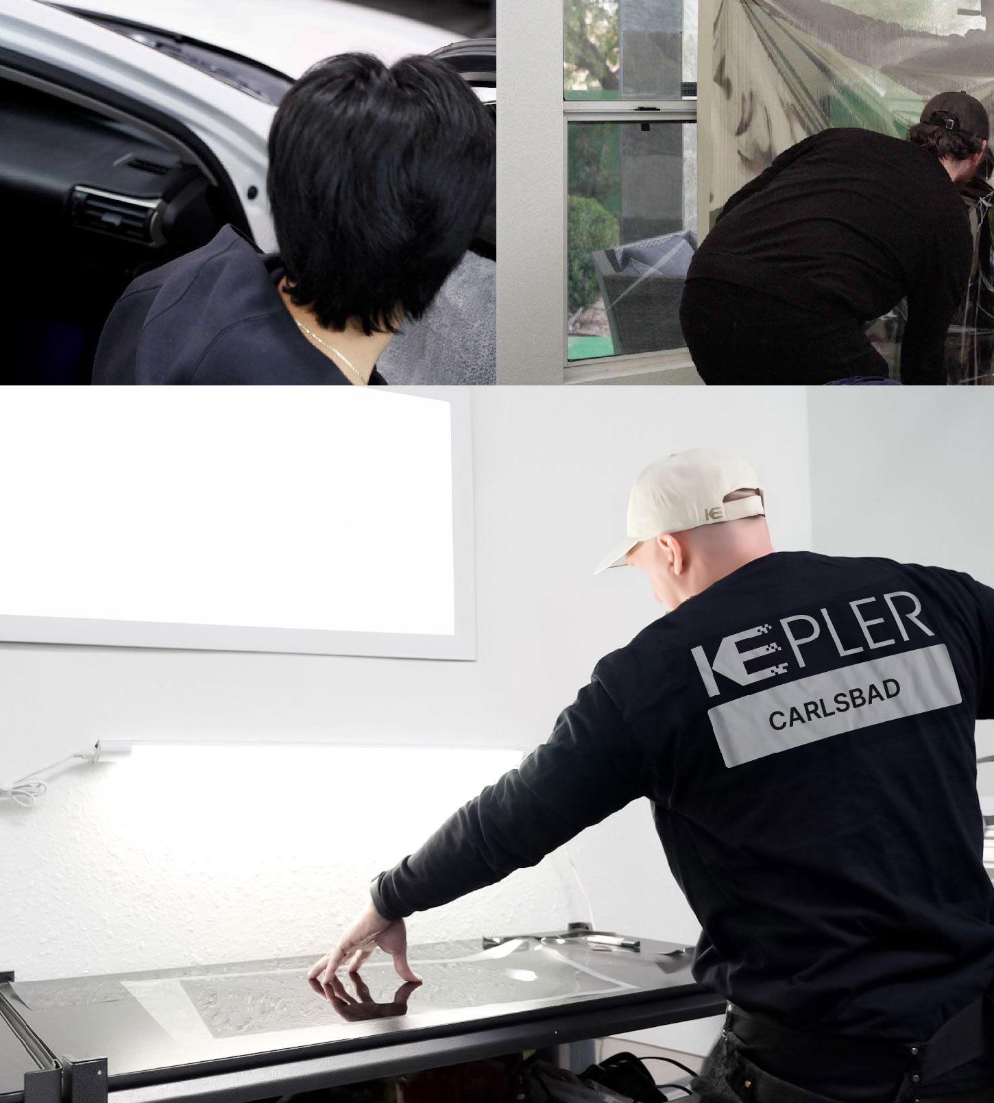 Window Tinting Specialist Cutting Film in Carlsbad, California