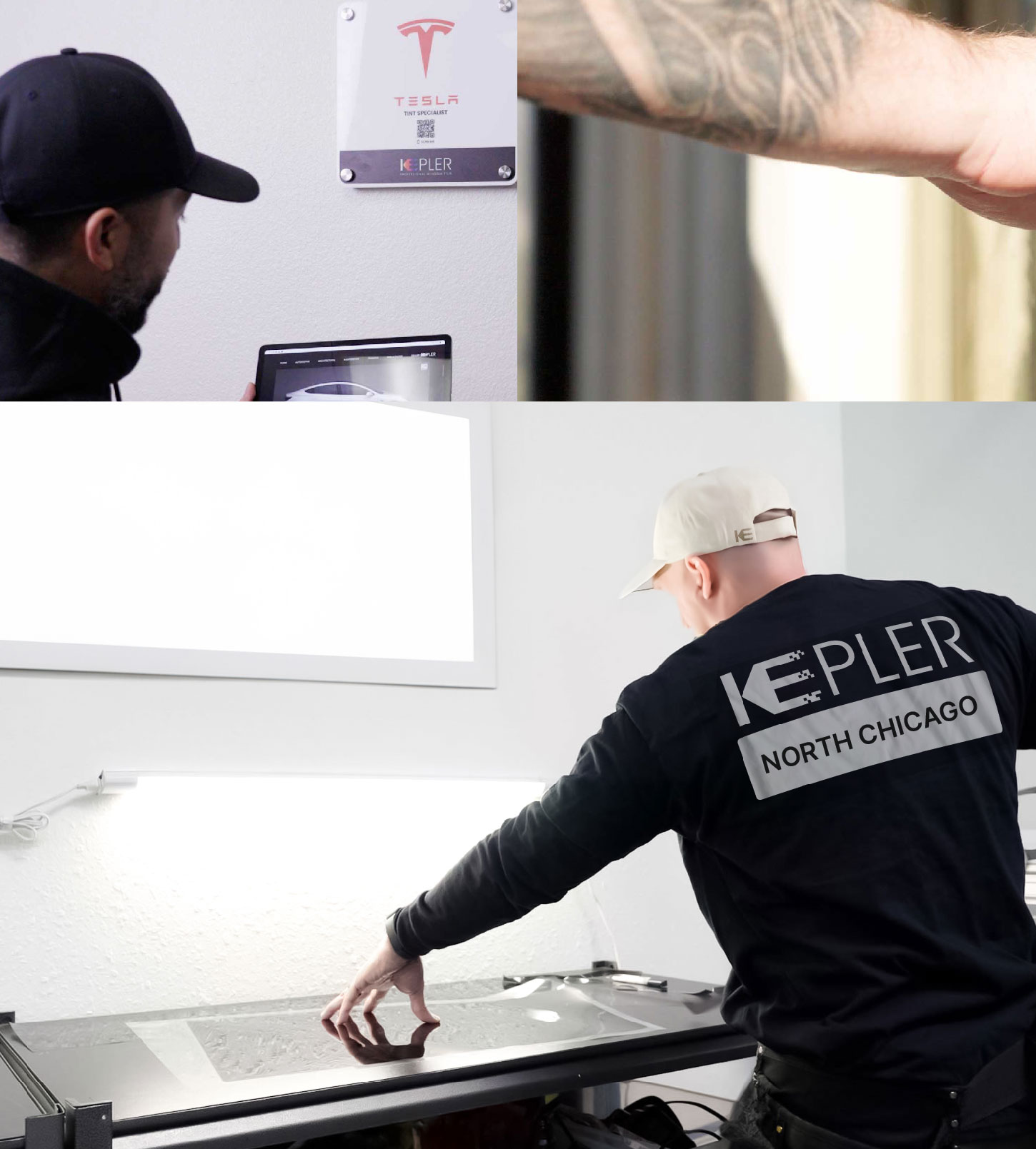 Window Tinting Specialist Cutting Film in North Chicago, Illinois