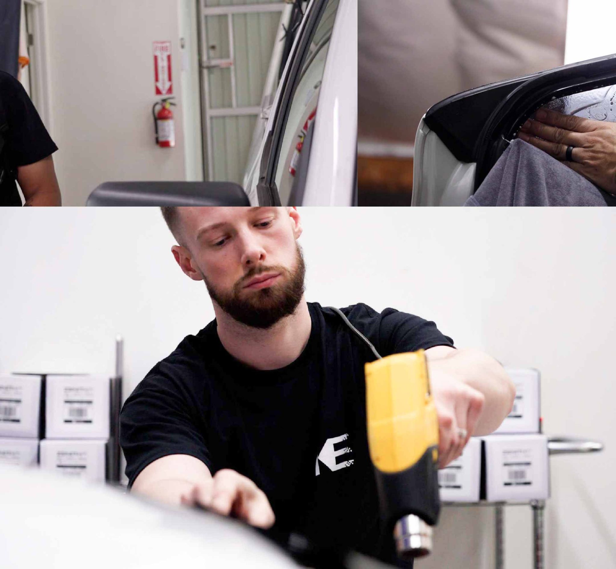 Expert Technician Fitting Advanced Window Tint to Tesla in Pennsylvania