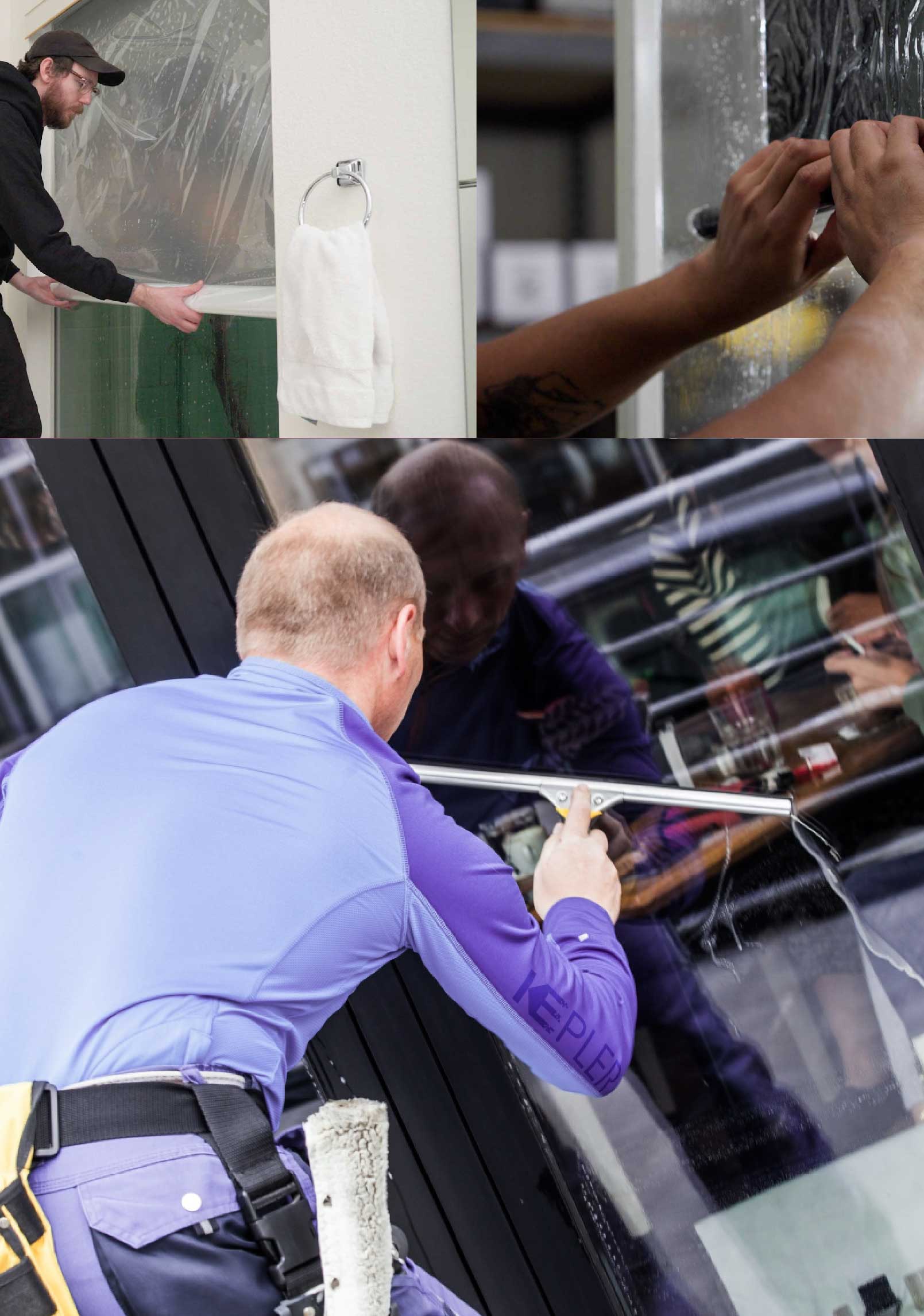 Kepler Expert Applying Anti-Graffiti Window Film to a Lancaster Shop Front