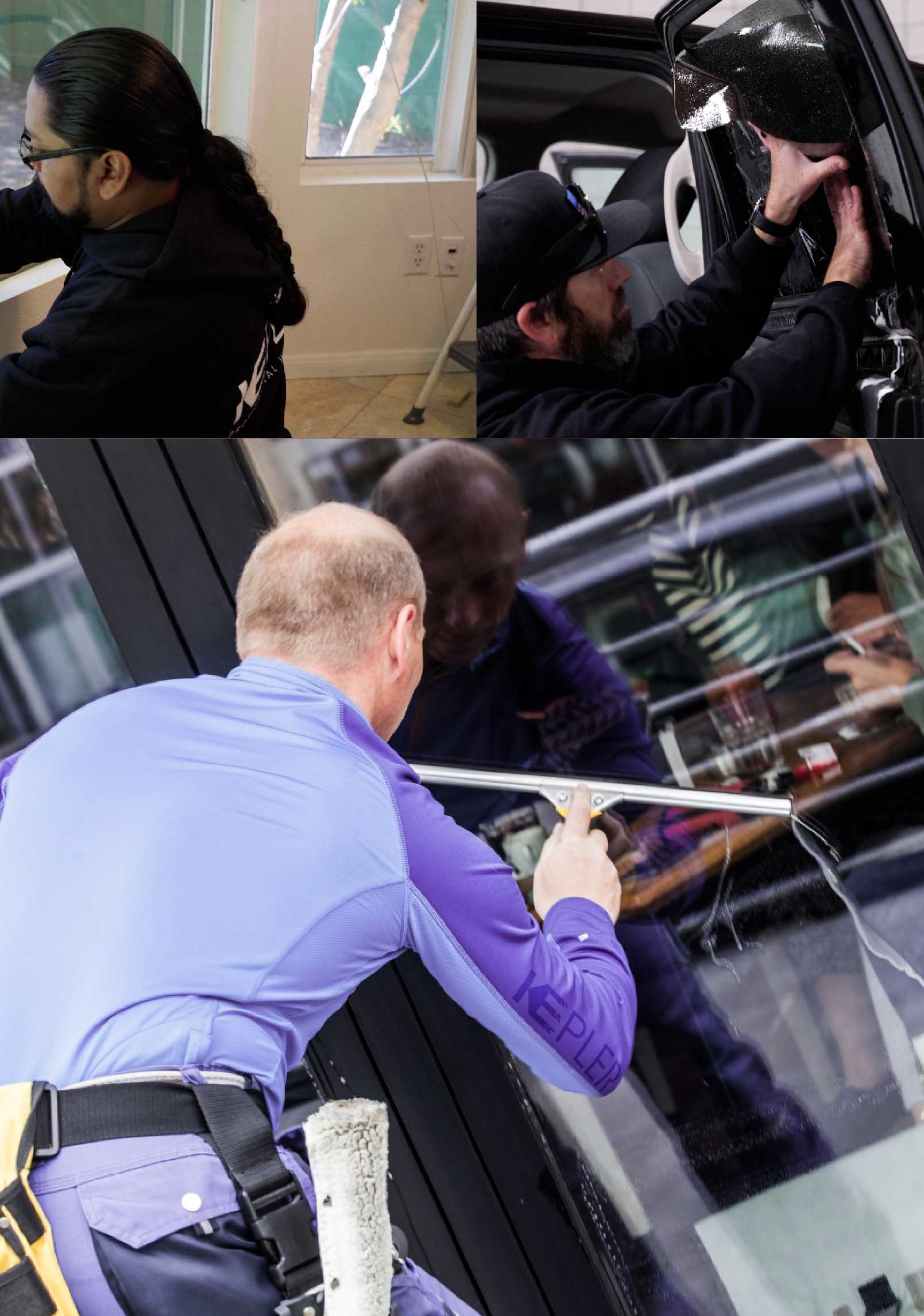 Kepler Professional Applying Anti-Graffiti Window Film to a Nutting Lake Shop Front