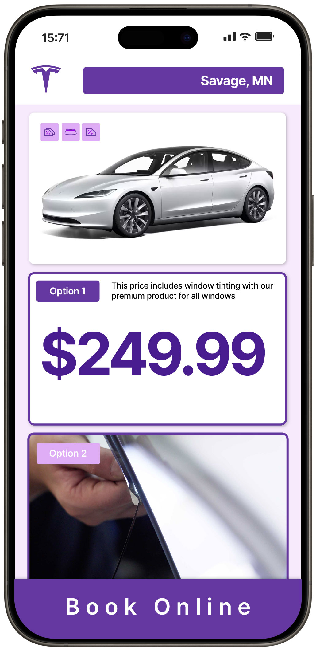 View Reasonable Tesla Window Tinting Costs in Savage, Minnesota