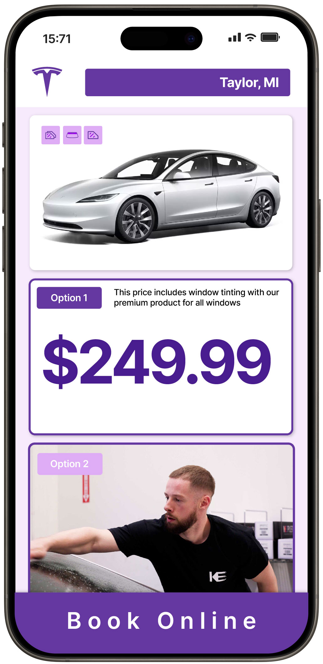 View Reasonable Tesla Window Tinting Rates in Eastpointe, Michigan