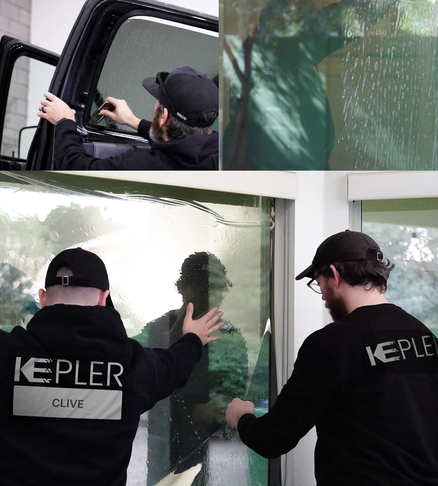 Kepler Technician Fitting High-tech Window Tint to Home in Clive