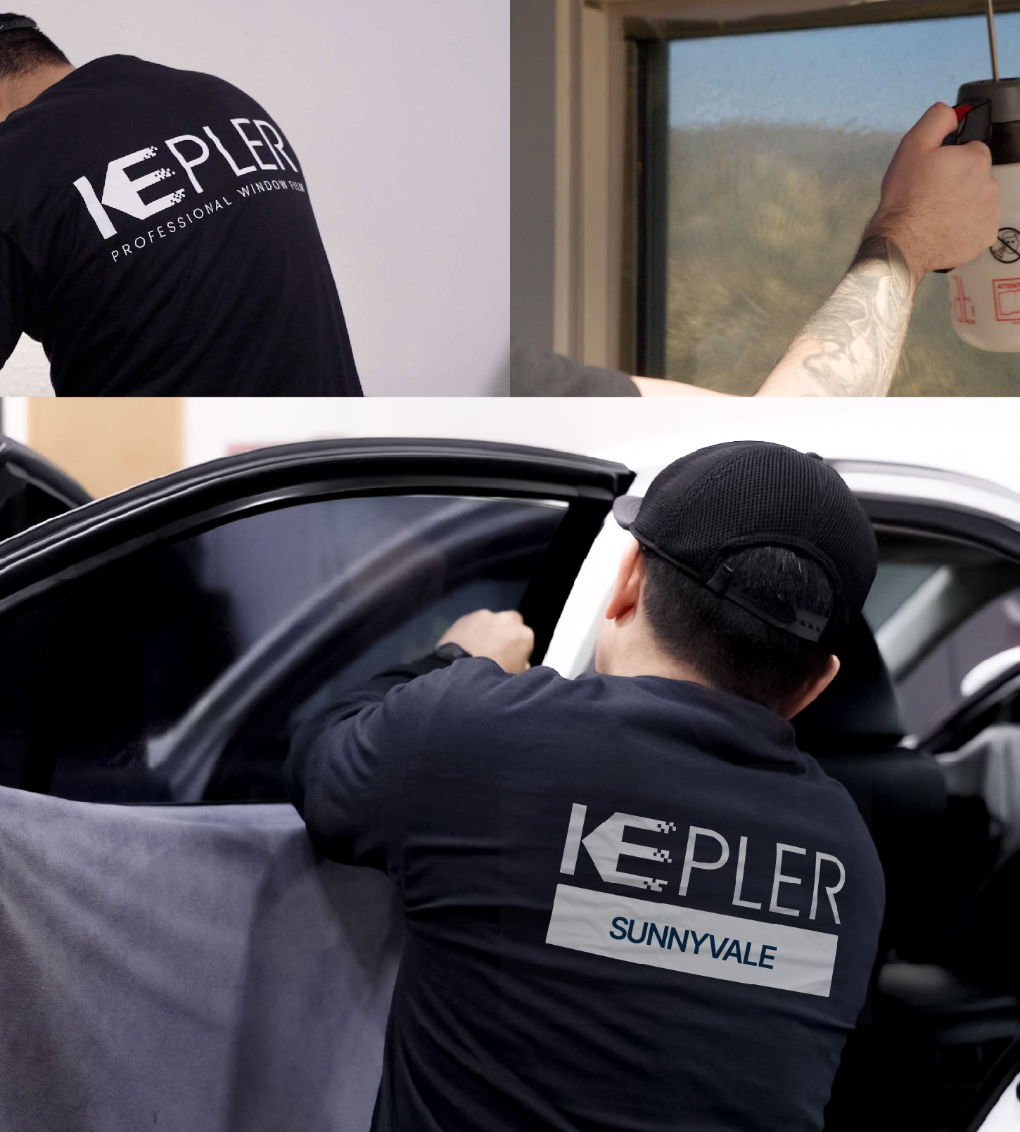 Automotive Window Tinting Expert Applying Film in Sunnyvale, California