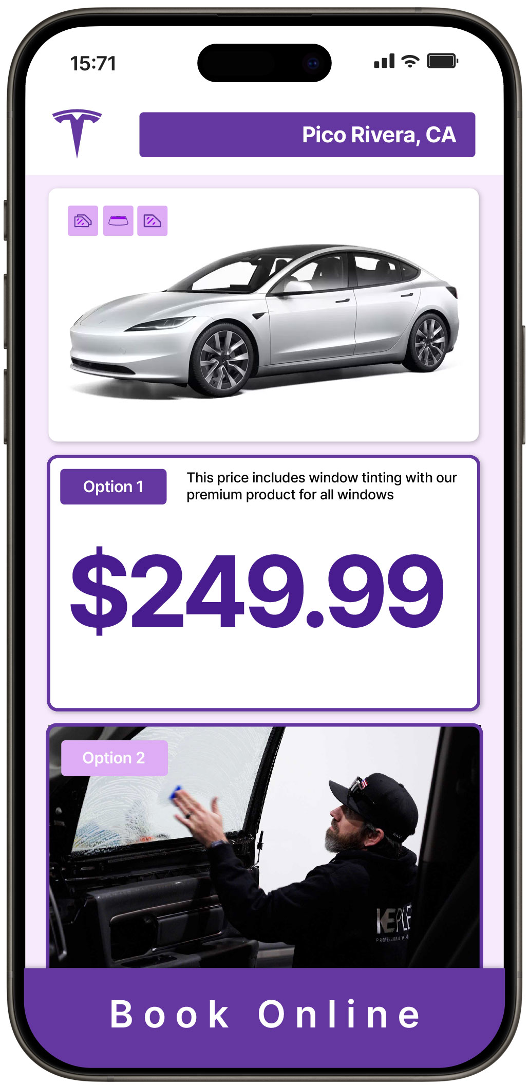 View Affordable Tesla Window Tinting Prices in Pico Rivera, California