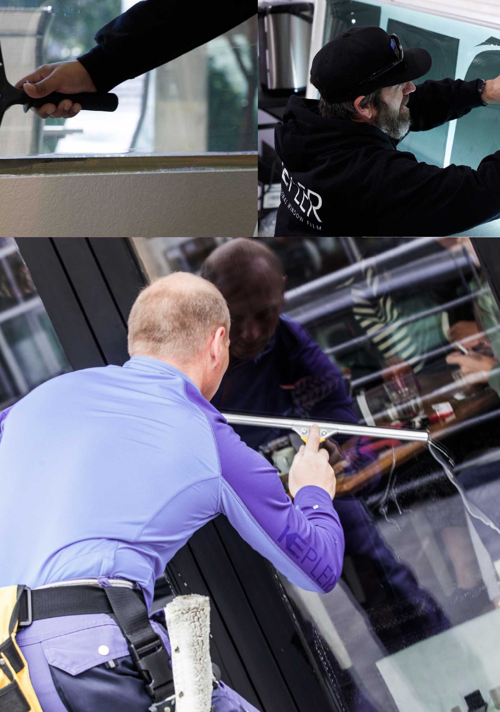 Kepler Expert Applying Anti-Graffiti Window Film to a Sumter Shop Front