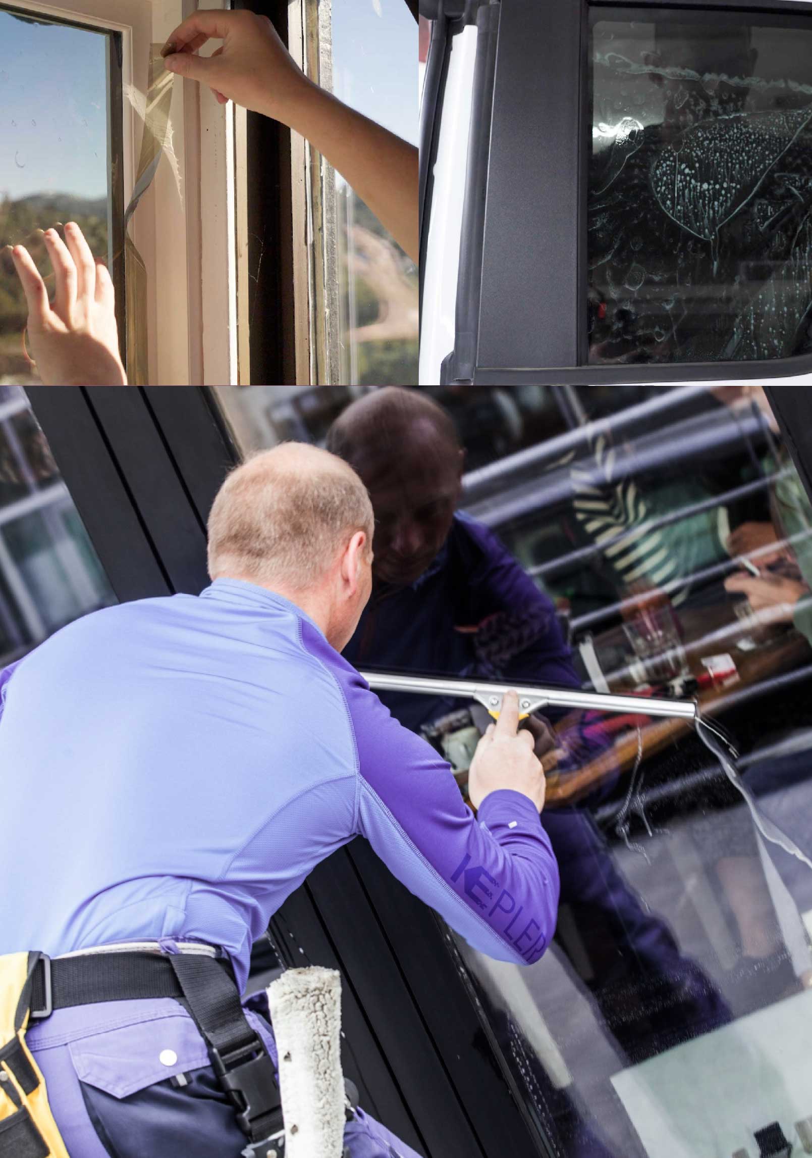 Kepler Professional Applying Anti-Graffiti Window Film to a Lake in the Hills Shop Front