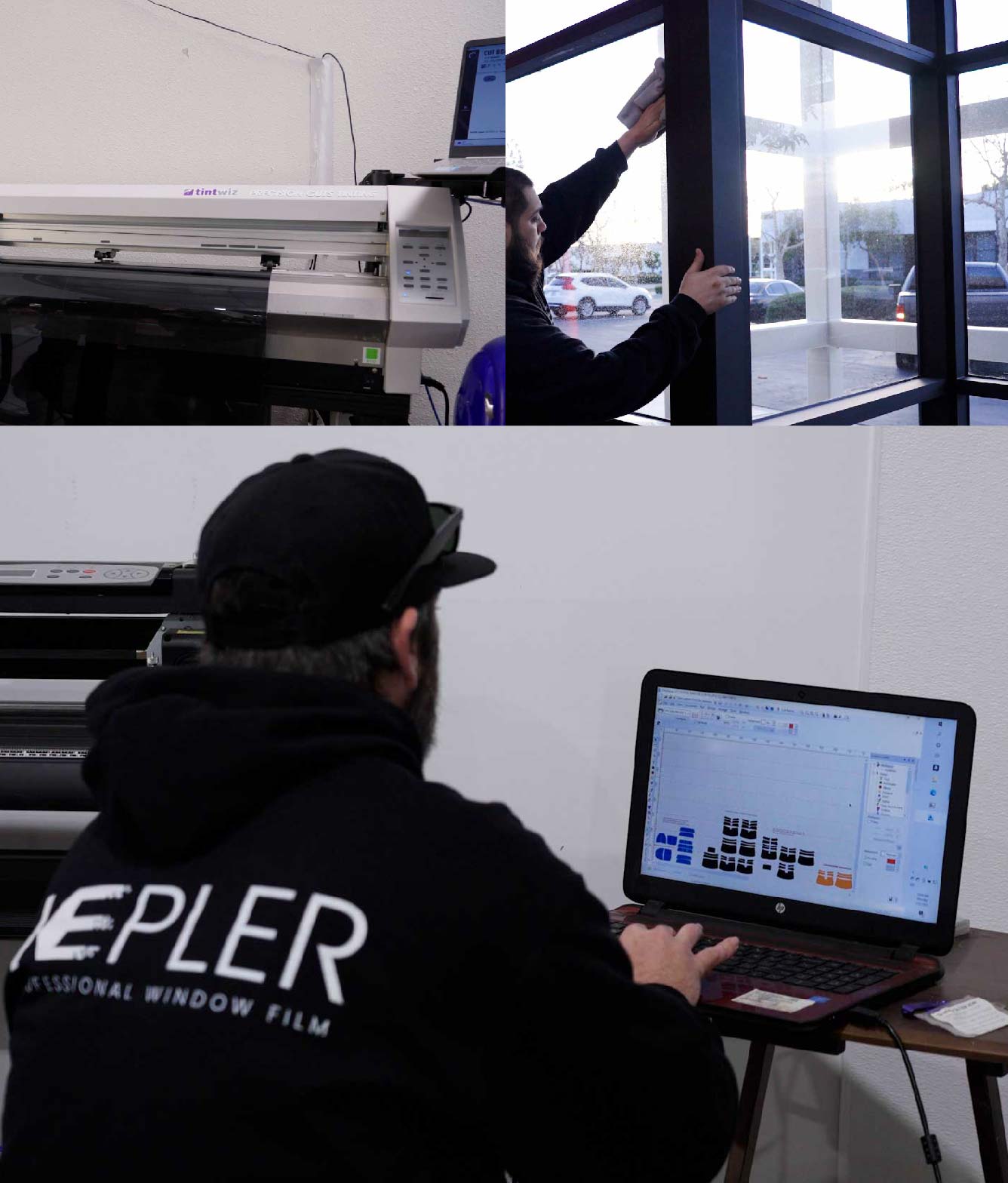 Ceramic Window Tinting Expert Cutting Film in Roswell, New Mexico