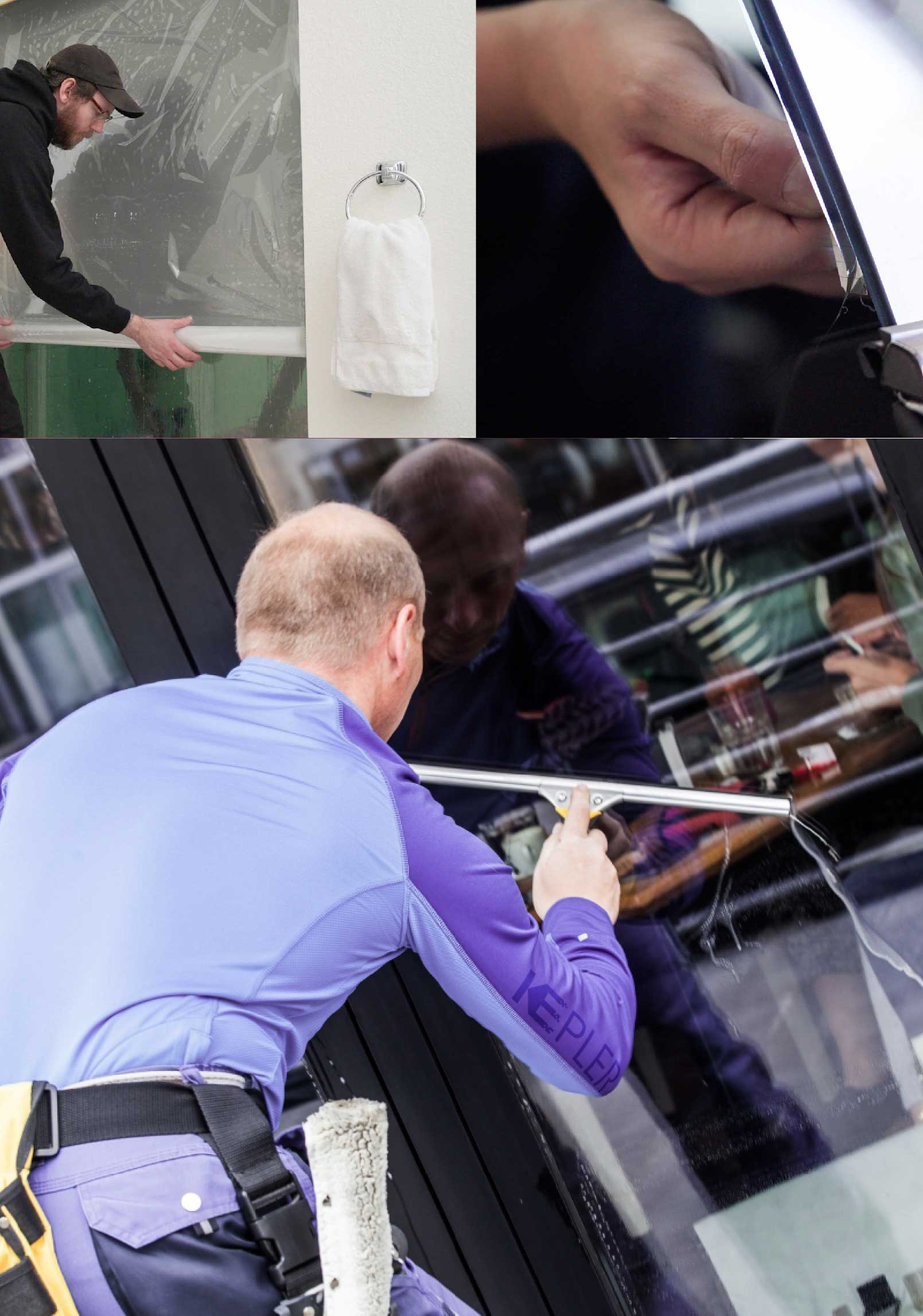 Kepler Expert Applying Anti-Graffiti Window Film to a Pickerington Shop Front