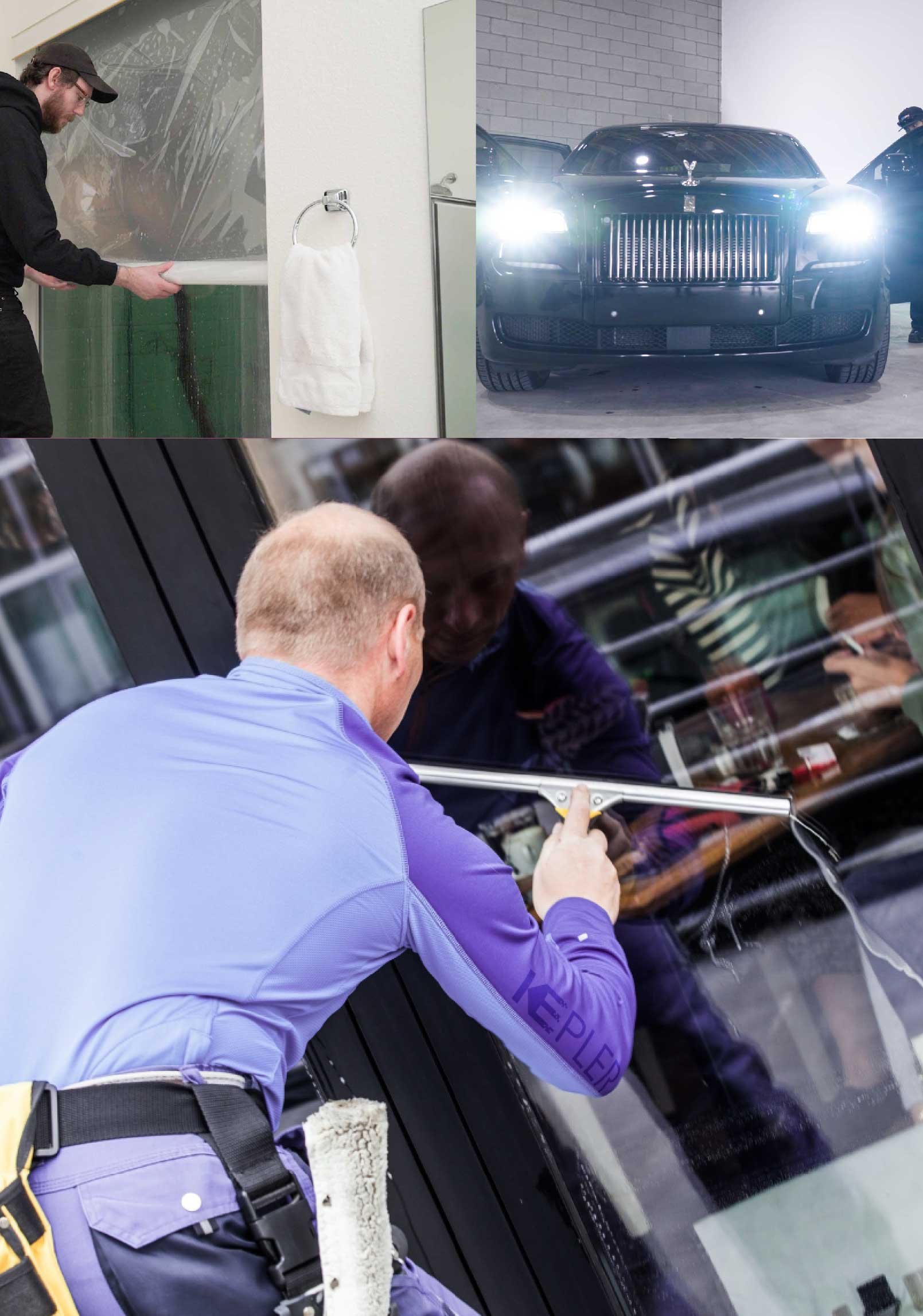Kepler Professional Applying Anti-Graffiti Window Film to a Lithia Springs Shop Front