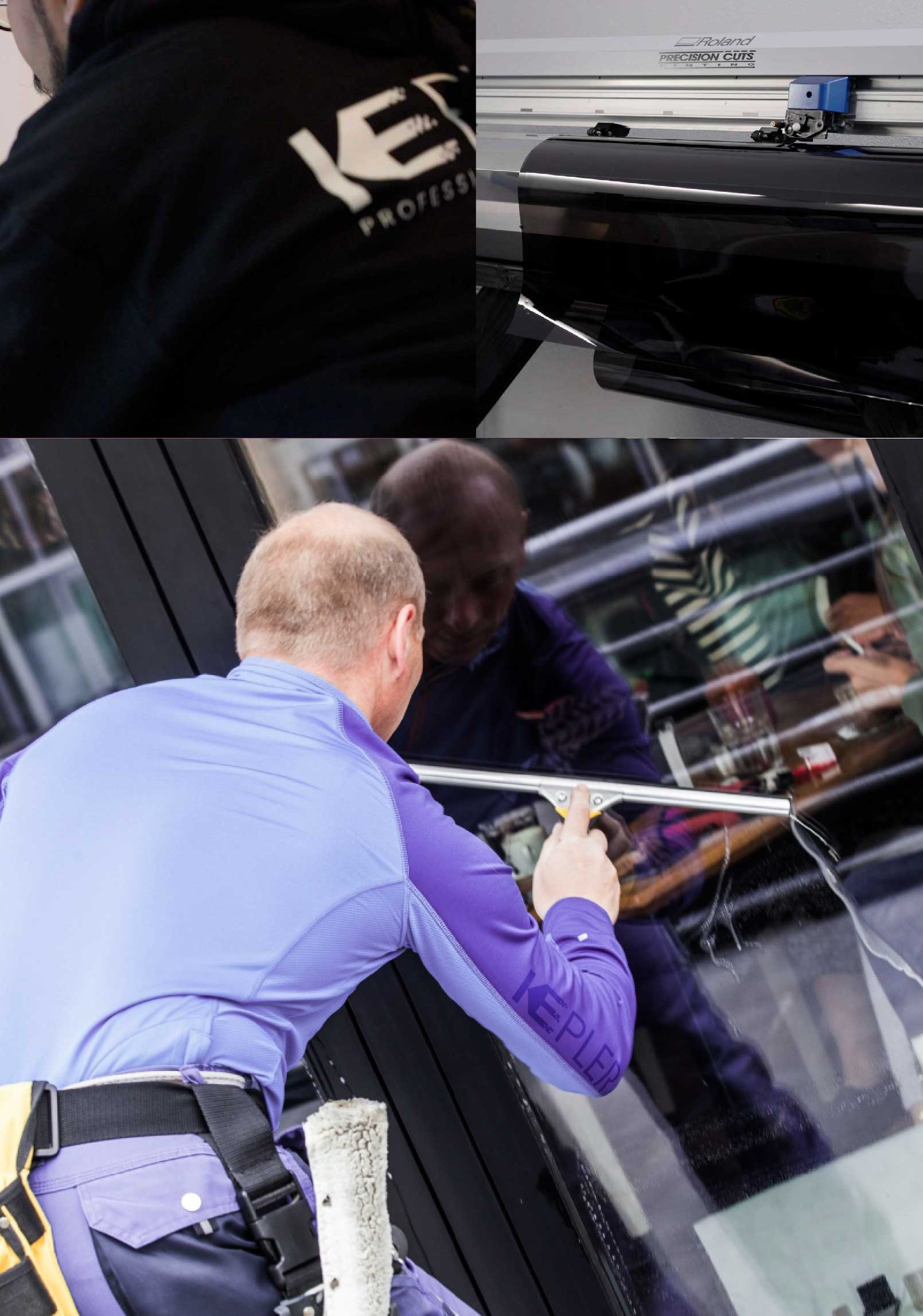 Kepler Professional Applying Anti-Graffiti Window Film to a Pleasant Hill Shop Front