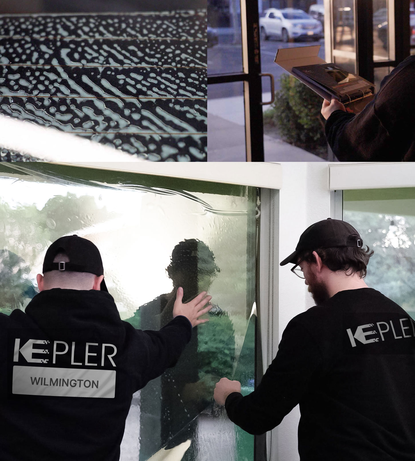 Expert Technician Installing Advanced Window Tint to Home in Wilmington