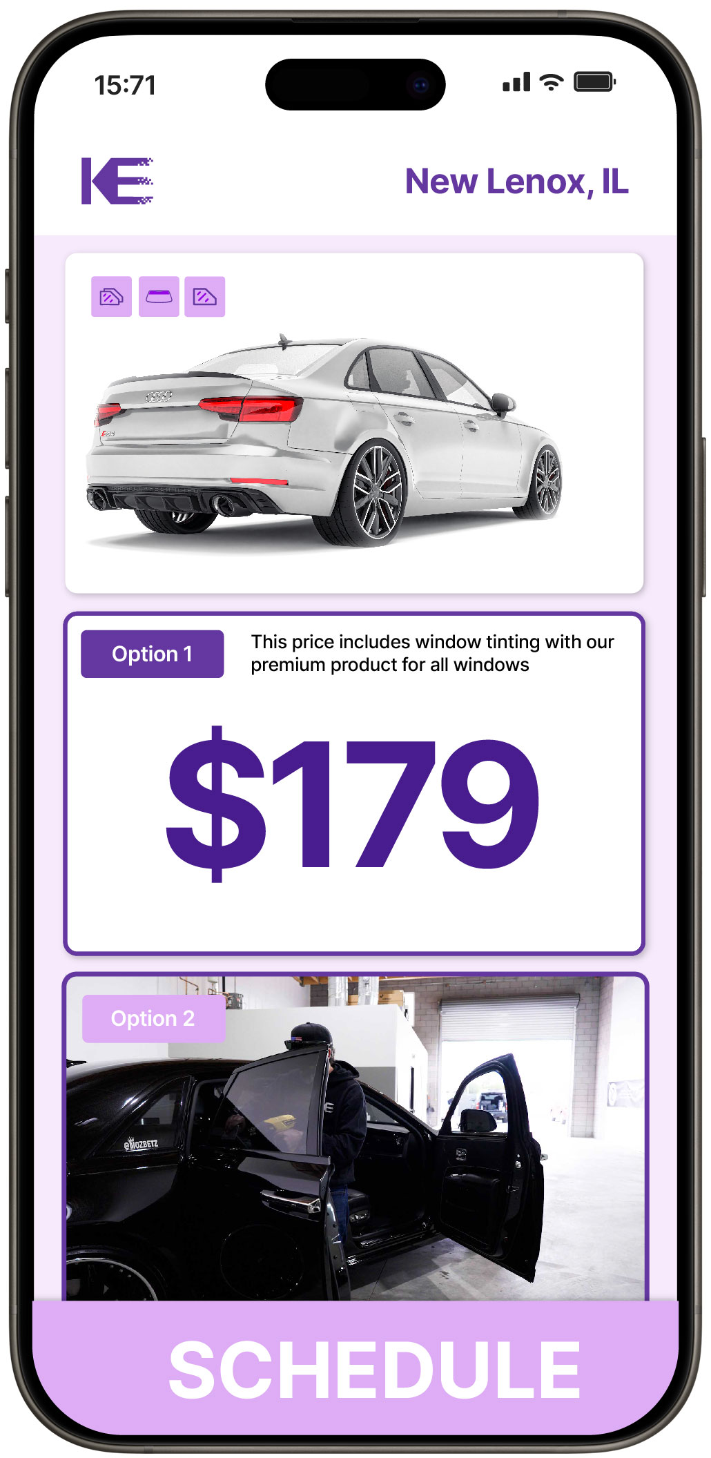 View Competitive Car Window Tinting Rates in New Lenox, Illinois