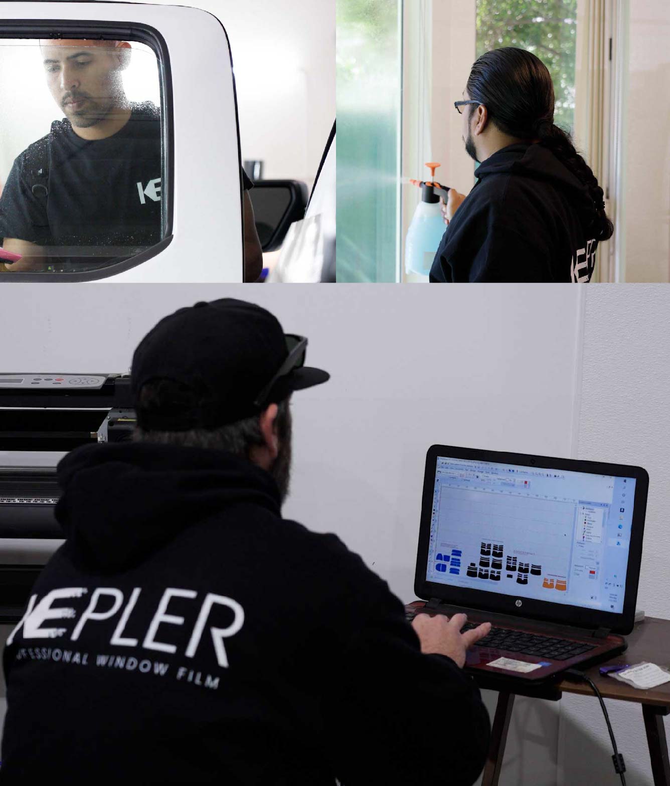 Ceramic Window Tinting Expert Cutting Film in New Berlin, Wisconsin