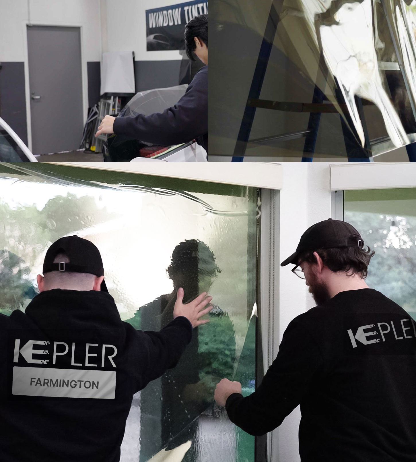 Kepler Technician Fitting Ceramic Window Tint to Home in Farmington