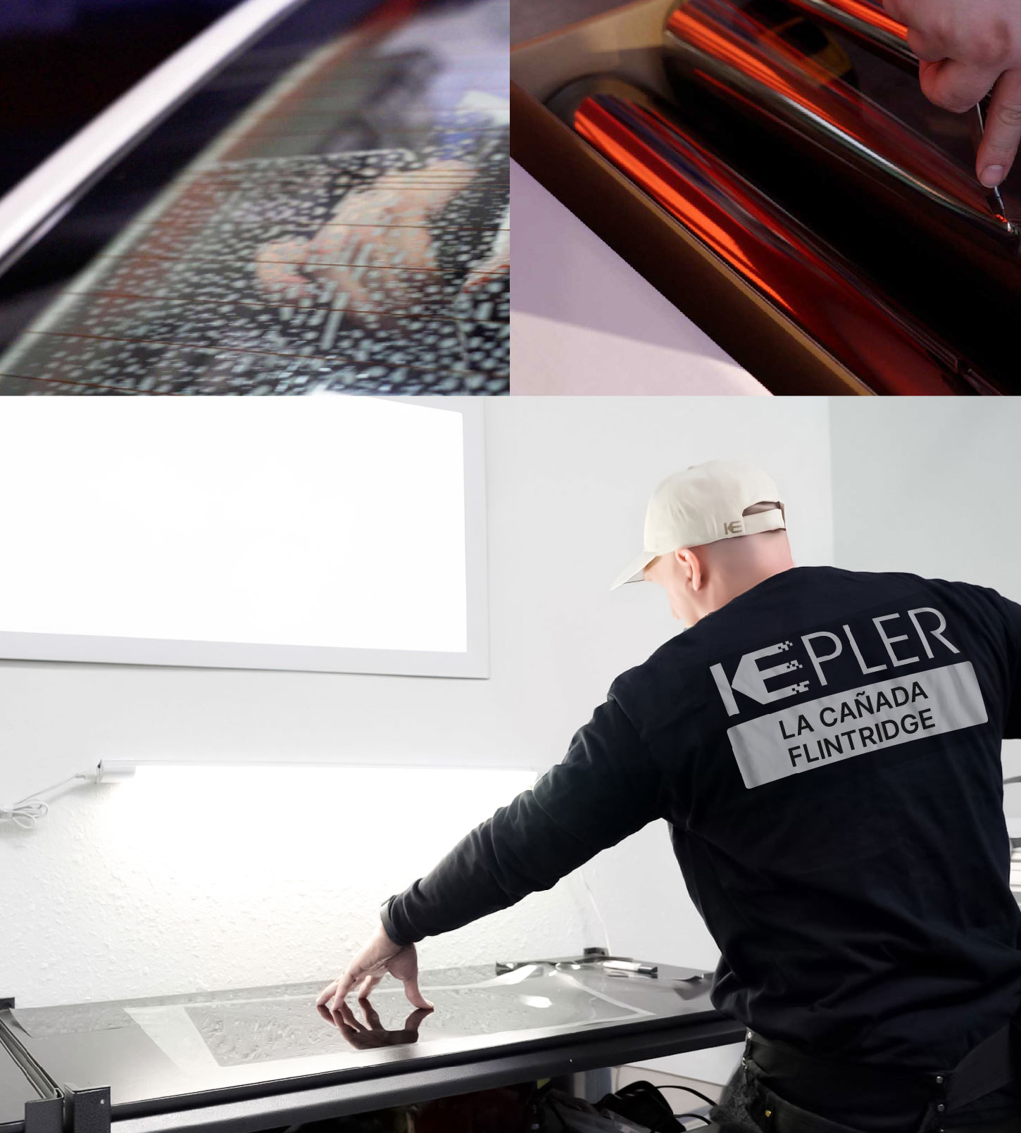 Window Tinting Specialist Cutting Film in La Cañada Flintridge, California